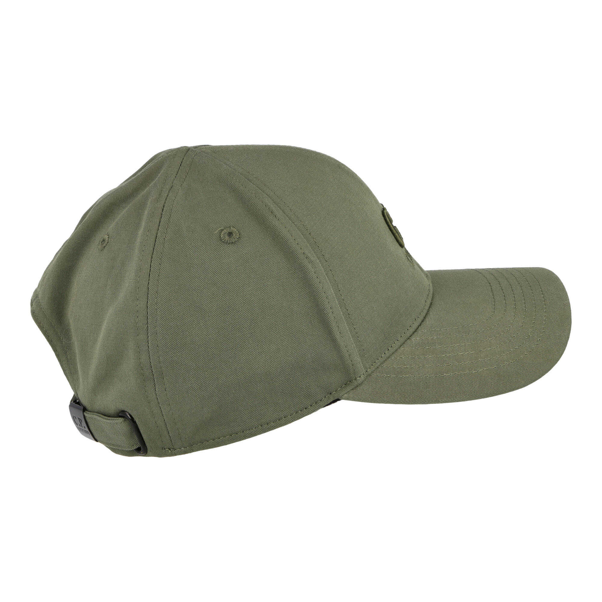 C.P. Company Gabardine Logo Cap Bronze Green Caps Close-up | Overkill