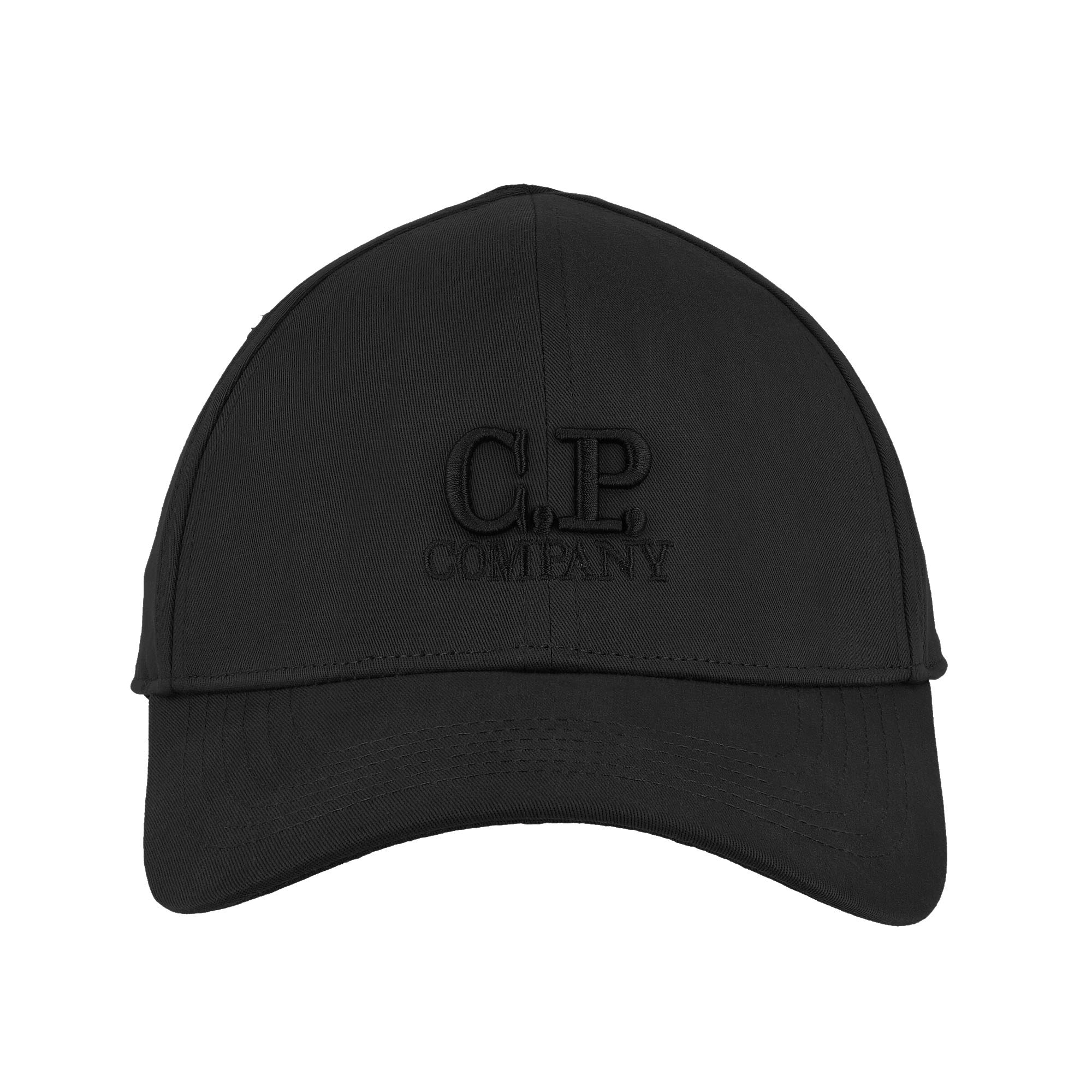 C.P. Company Gabardine Logo Cap Black Caps Detailfoto | Overkill