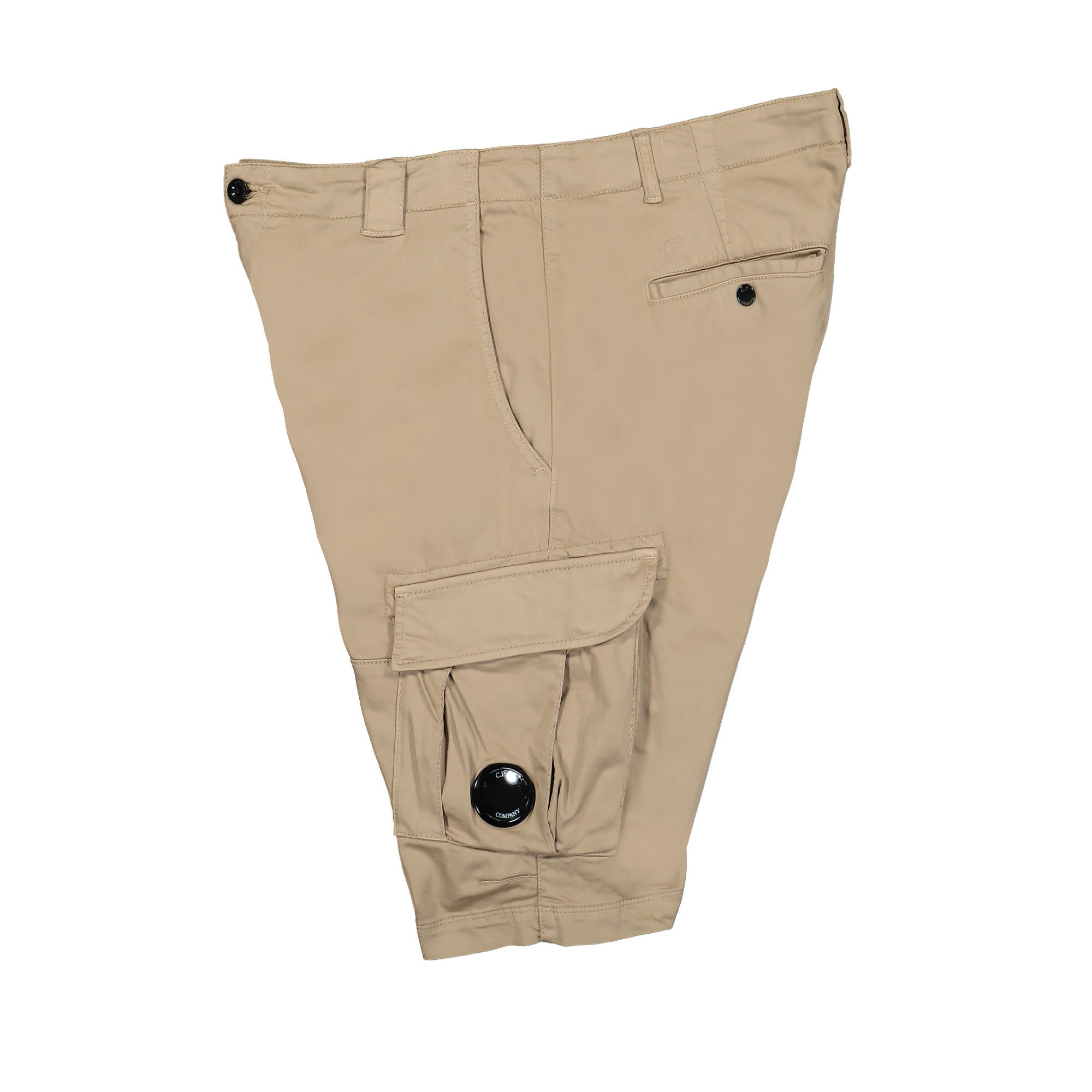 C.P. Company Stretch Sateen Cargo Shorts Cobblestone Shorts Close-up | Overkill