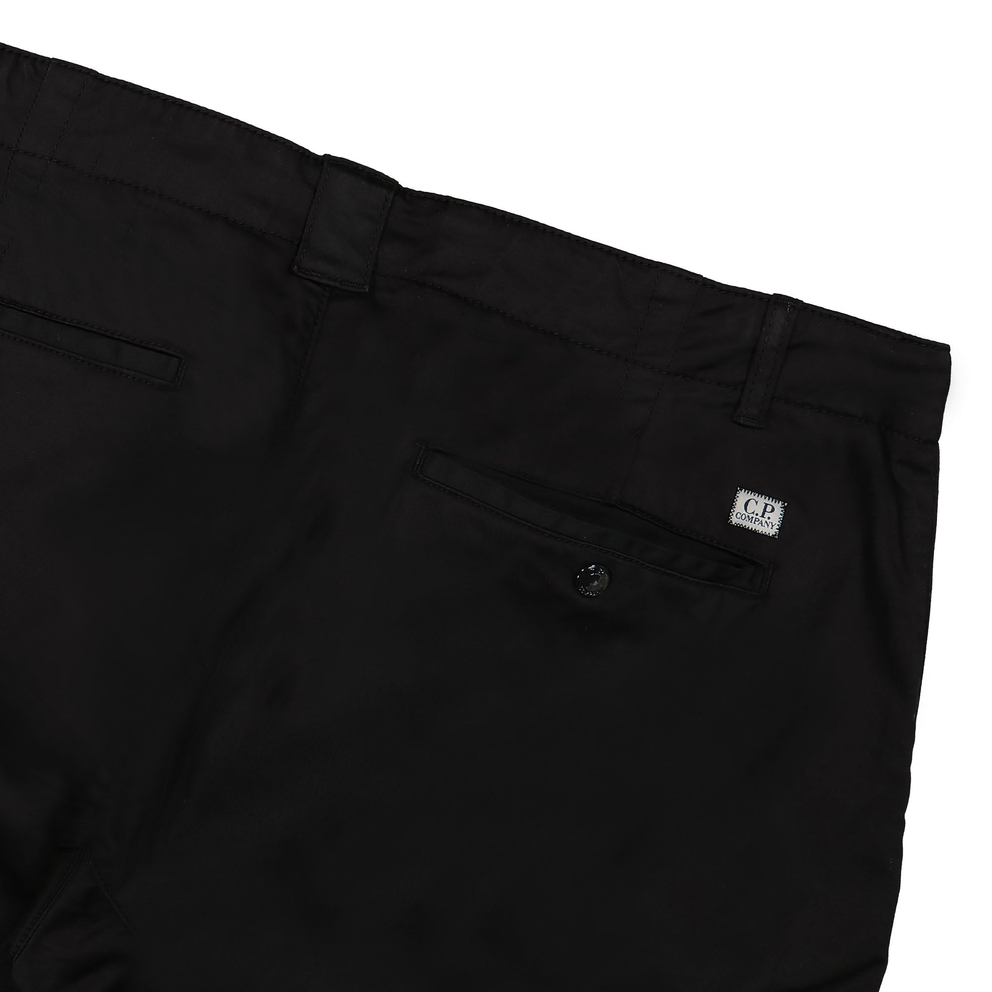 C.P. Company Stretch Sateen Cargo Shorts Black Shorts Detail view 2 | Overkill