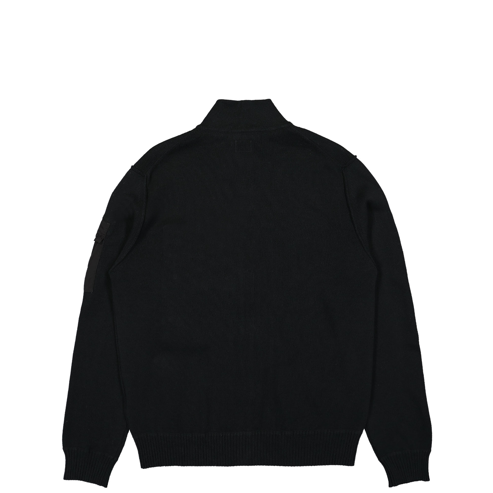C.P. Company Cotton Mixed Zipped Knit Black Sweatshirts Material | Overkill
