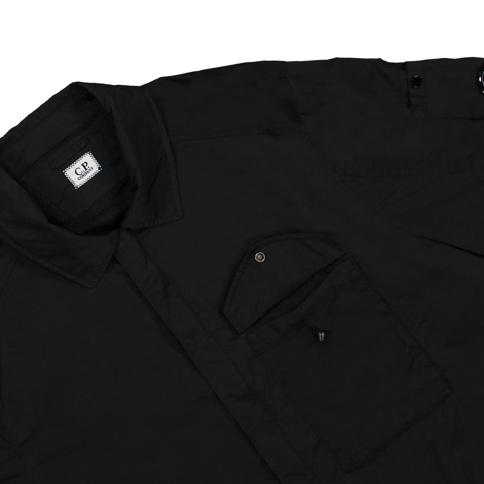 C.P. Company Chrome-R Overshirt Black Windbreaker Detailfoto | Overkill