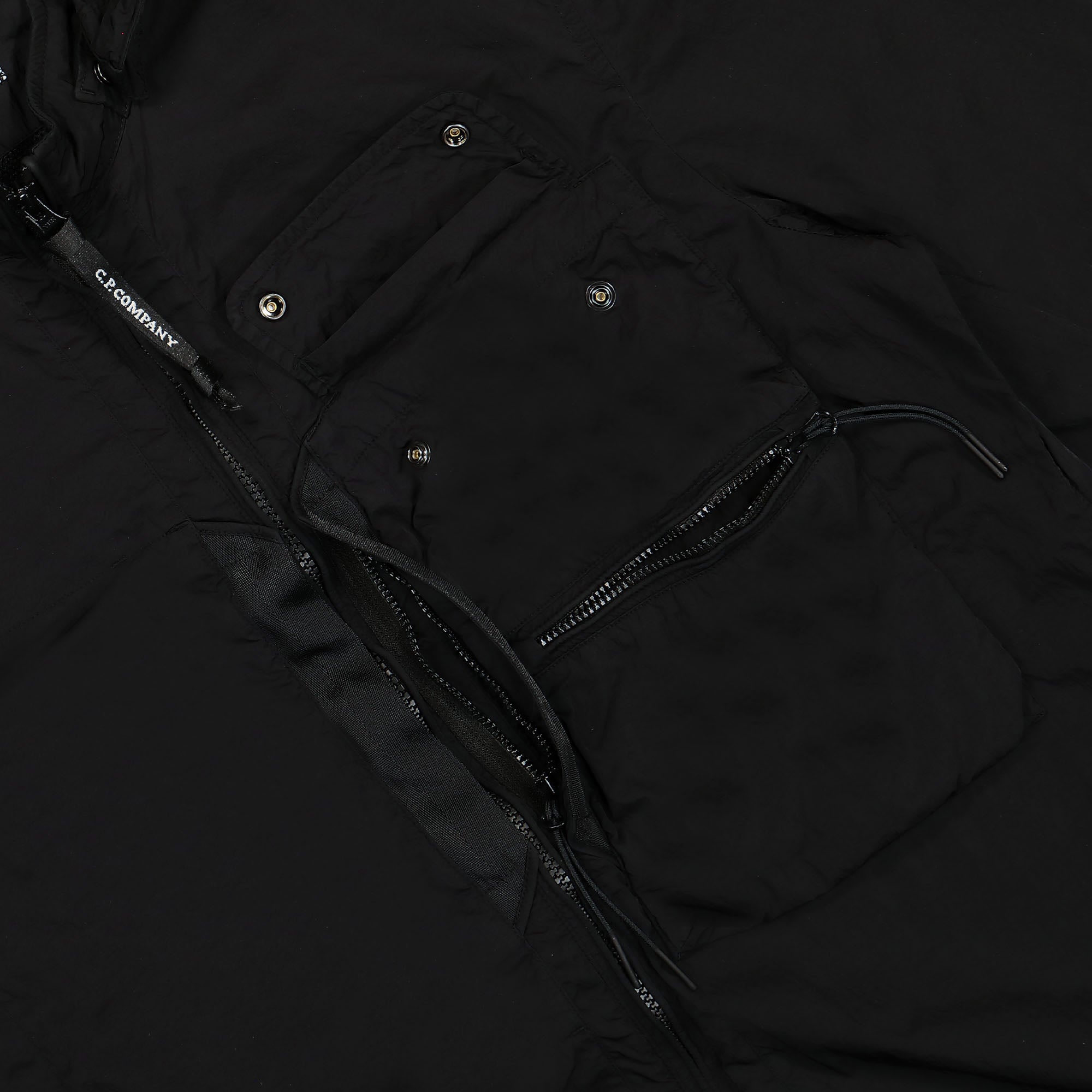 C.P. Company Chrome-R Goggle Overshirt Black Windbreaker Detail view 1 | Overkill