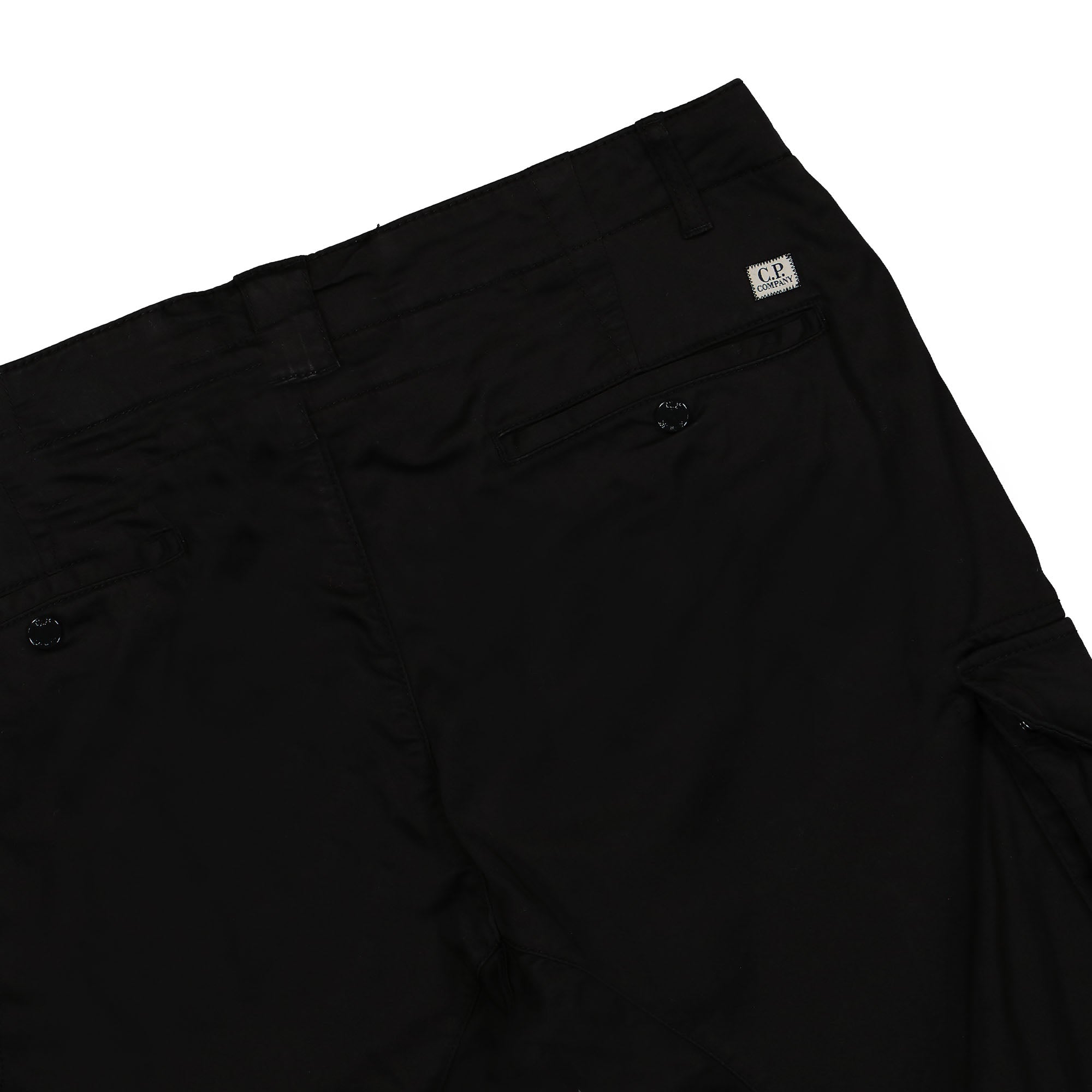 C.P. Company Stretch Sateen Lens Cargo Pants Black Cargo Pants Detail view 2 | Overkill