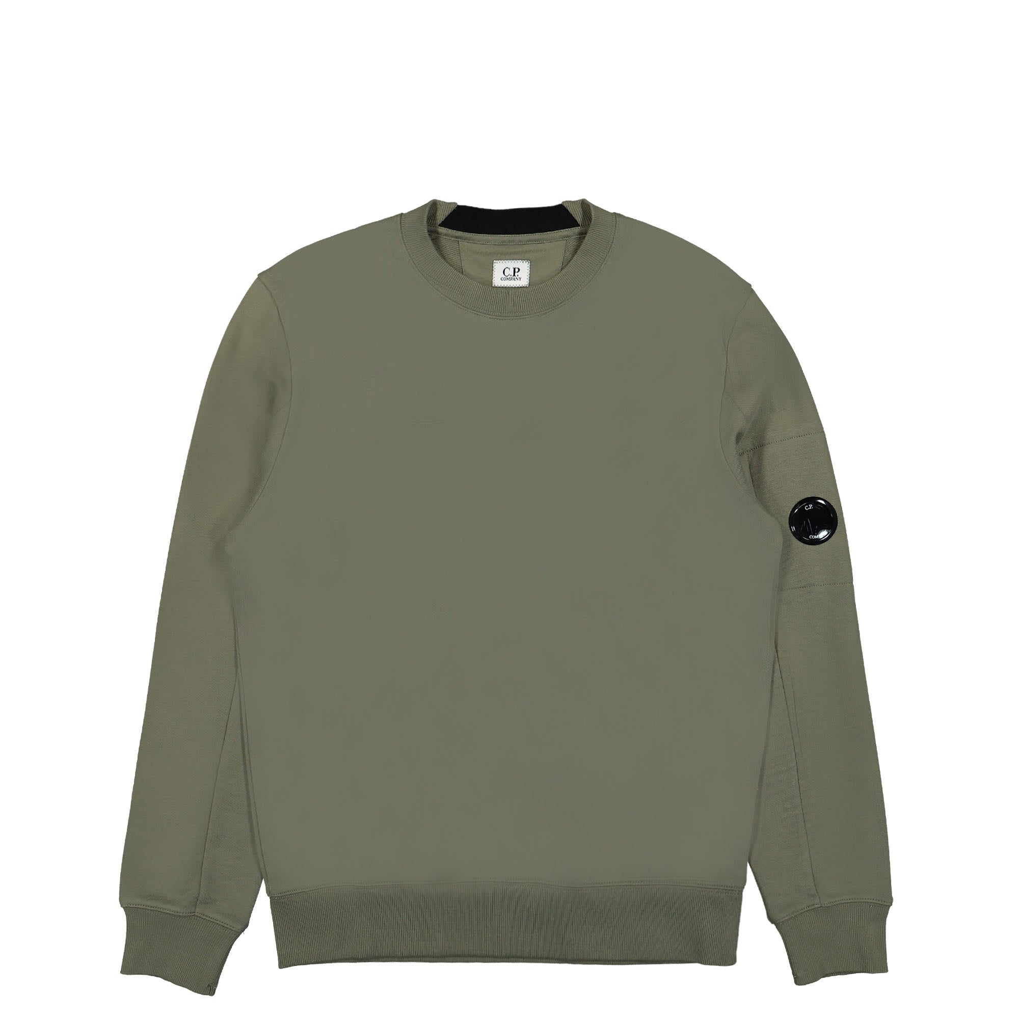 C.P. Company Diagonal Raised Fleece Back Logo Sweatshirt Bronze Green Sweatshirts 14CMSS022A-005086W 648 | Overkill