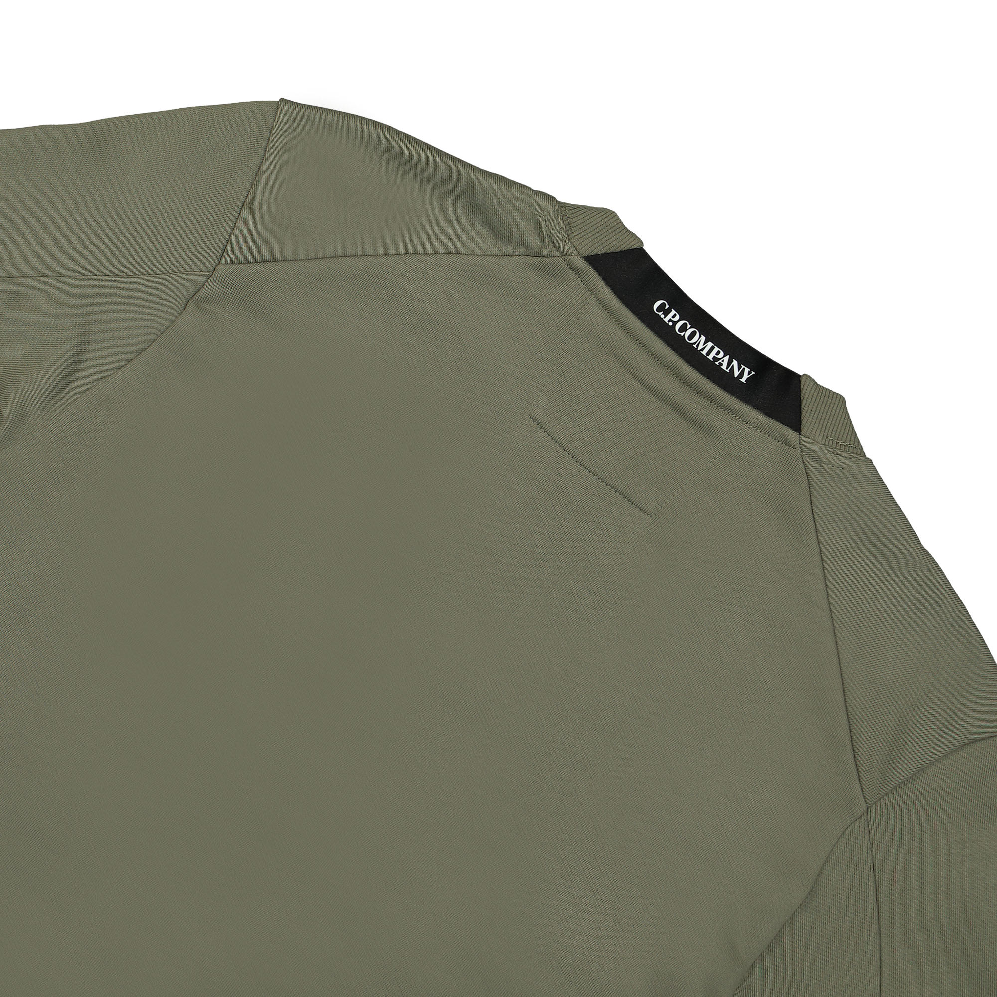 C.P. Company Diagonal Raised Fleece Back Logo Sweatshirt Bronze Green Sweatshirts Detailfoto | Overkill