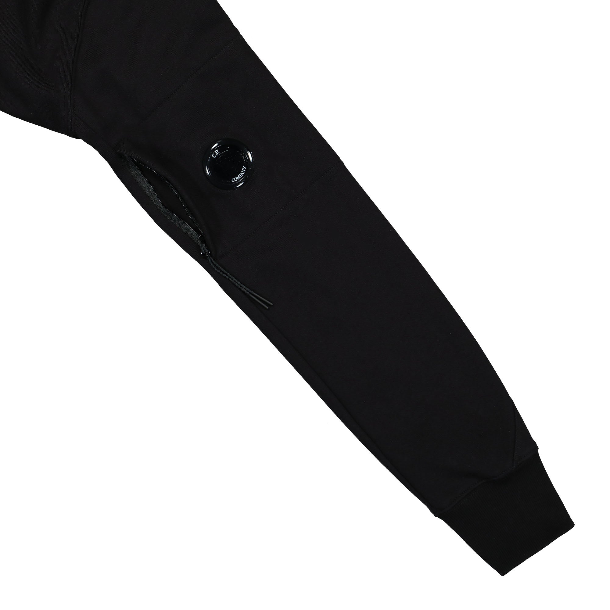C.P. Company Diagonal Raised Fleece Pullover Hoodie Black Hoodies Detail view 1 | Overkill