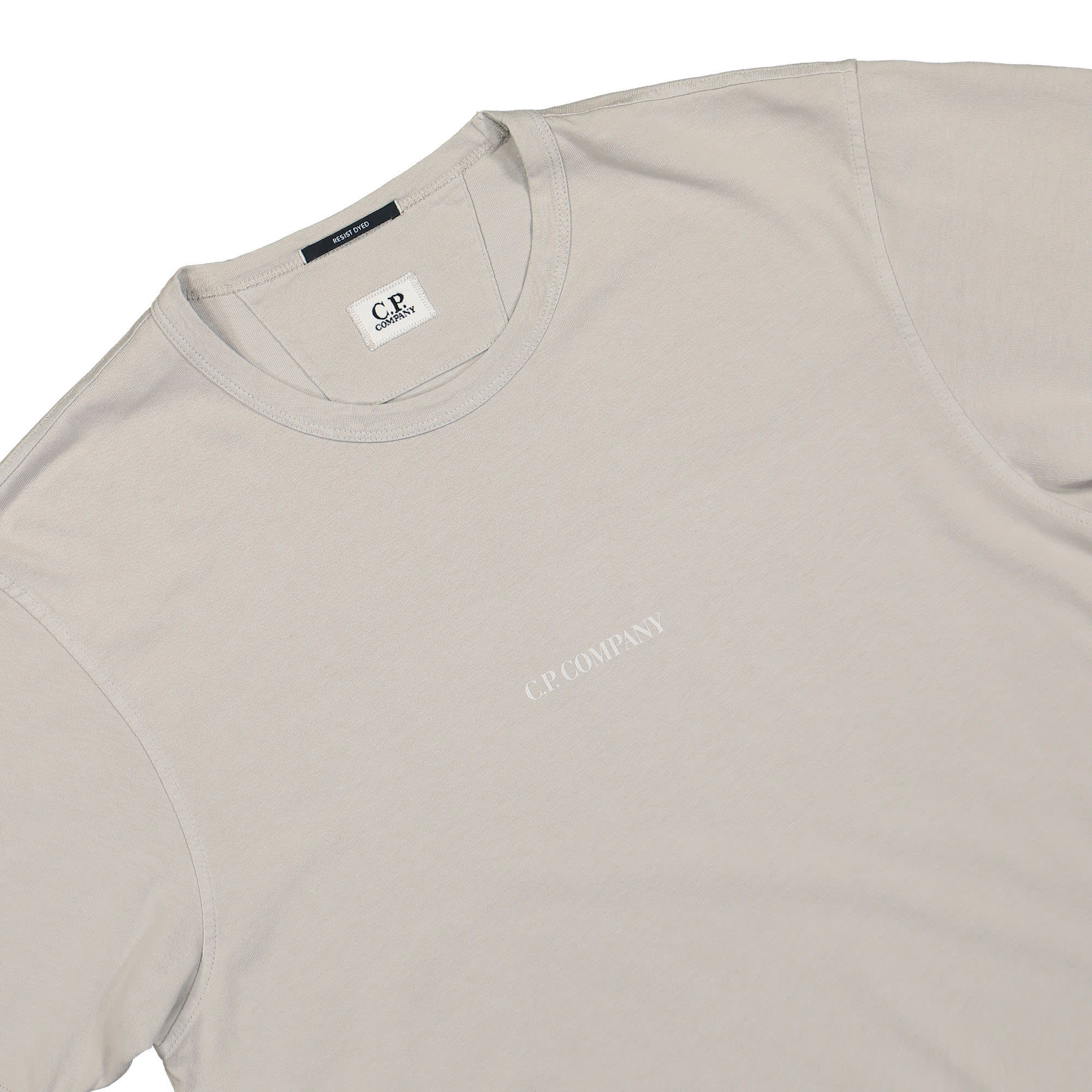 C.P. Company 24/1 Jersey Resist Dyed T-Shirt Melange Grey T-Shirts Close-up | Overkill