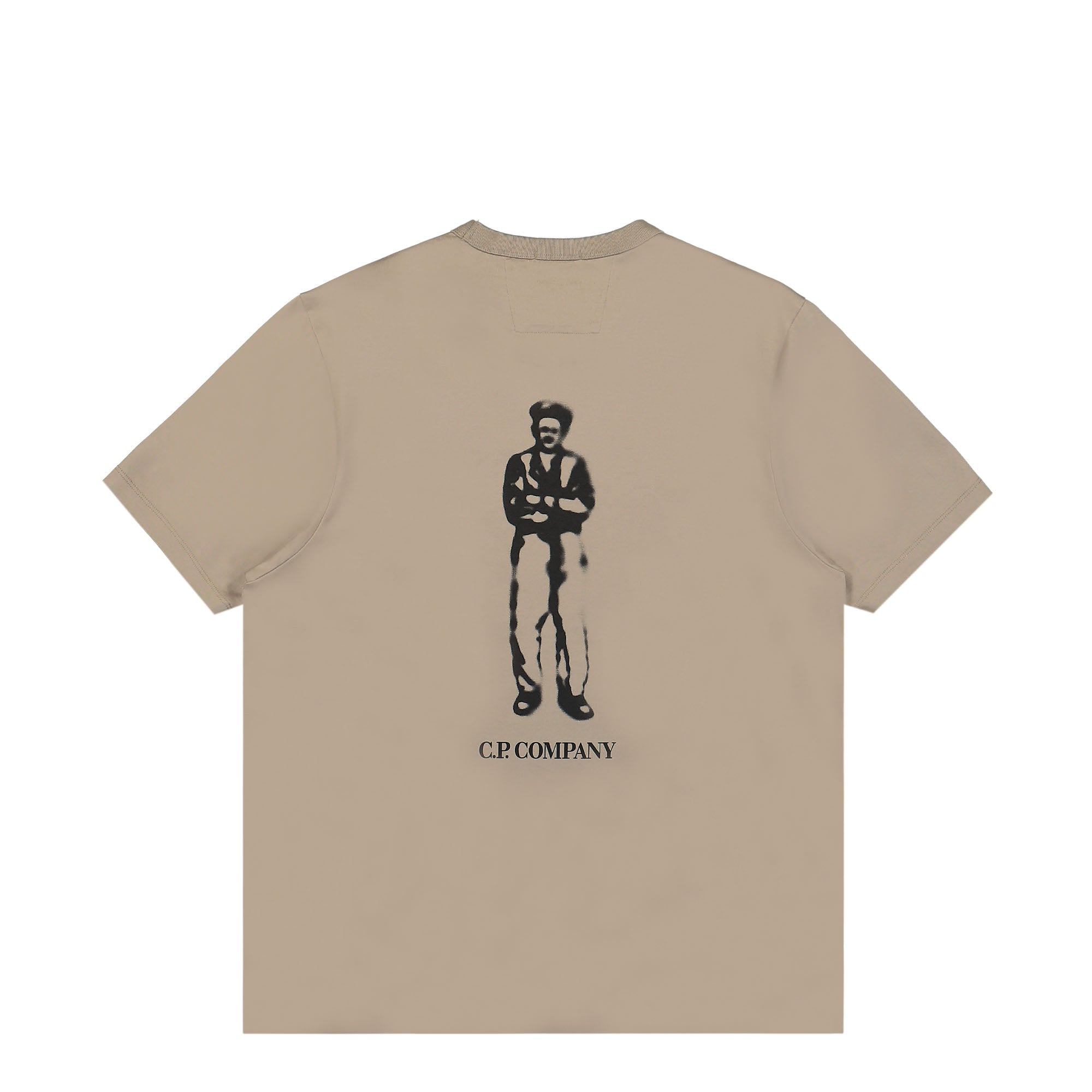 C.P. Company Mercerized Jersey 30/2 Graphic T-Shirt Cobblestone T-Shirts Close-up | Overkill