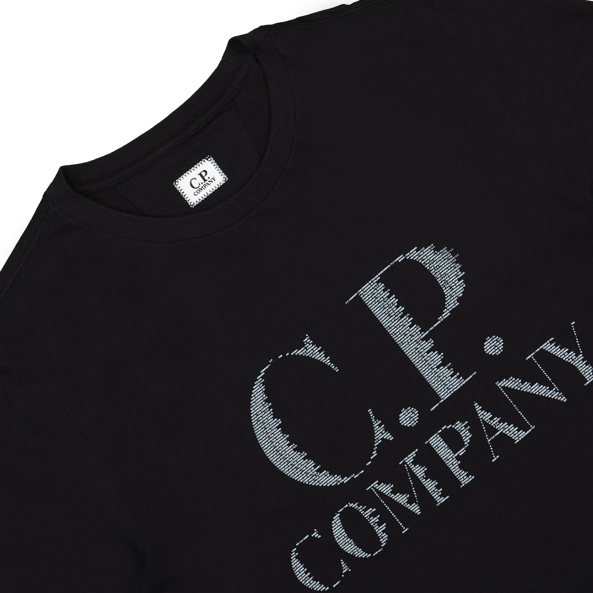 C.P. Company 30/1 Jersey Large Logo T-Shirt Black T-Shirts Close-up | Overkill
