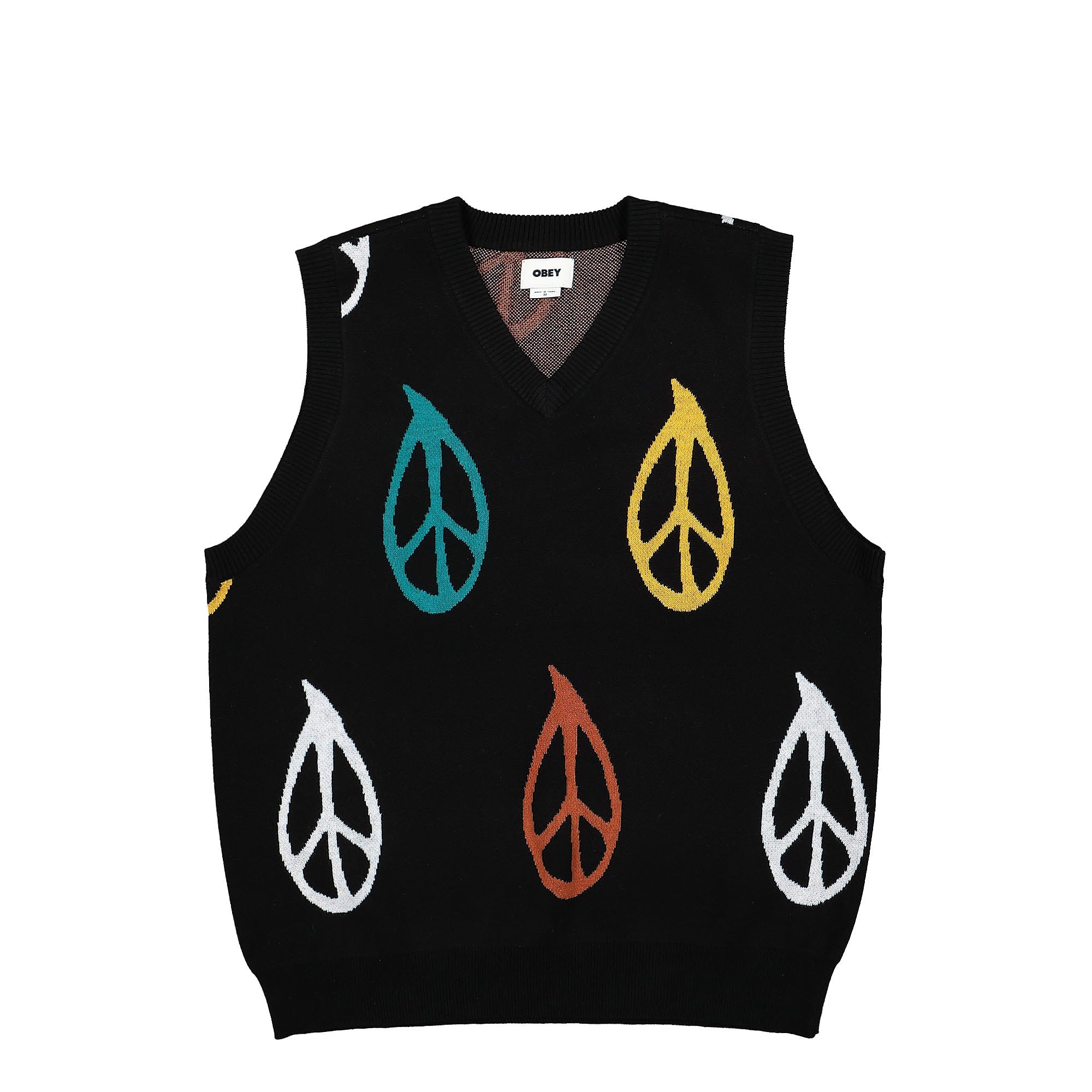 Obey Peaced Sweater Vest Black Sweater Vests 151000059 | Overkill