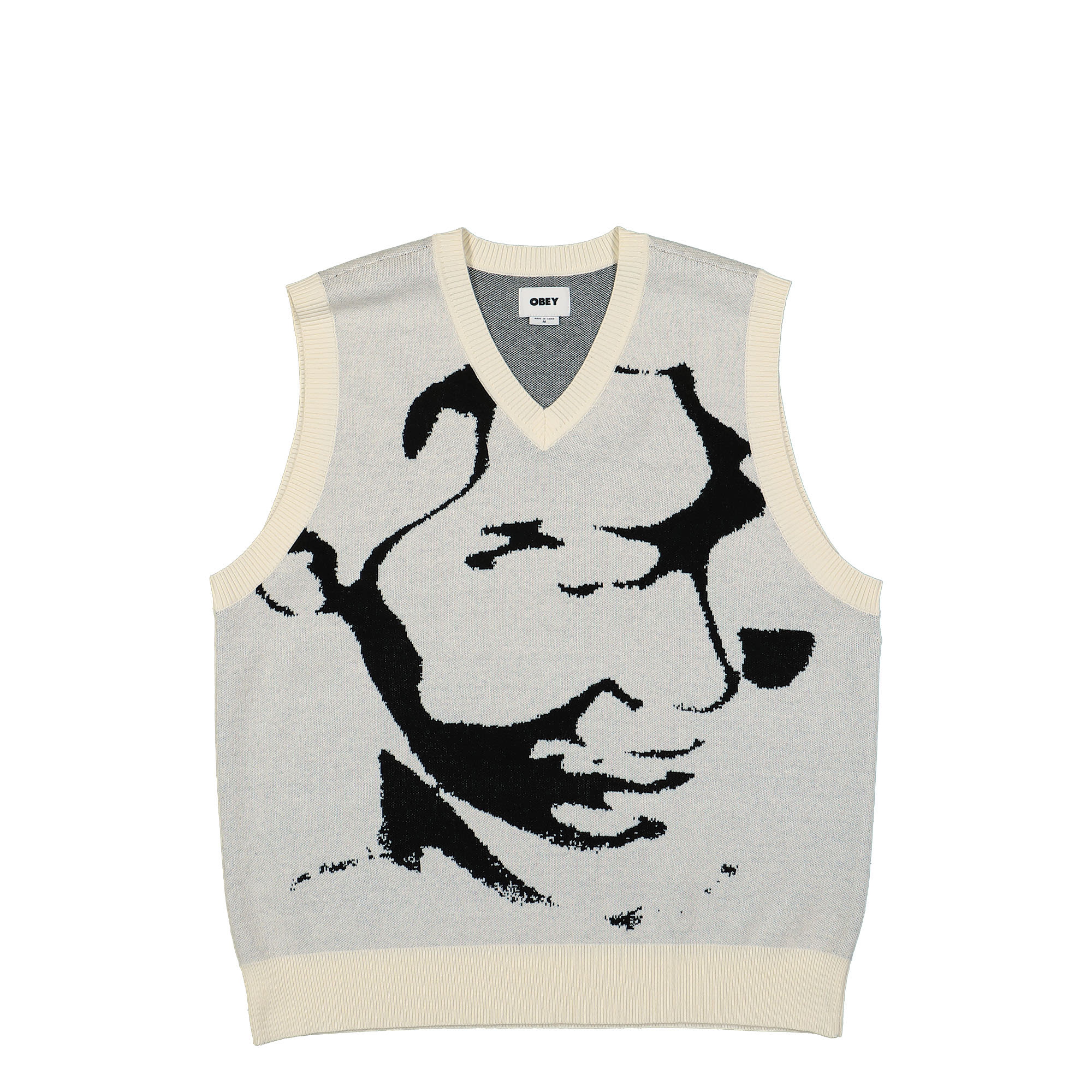 Obey Defaced Vest Unbleached Multi Sweater Vests 151000066 / Unbleached Multi | Overkill