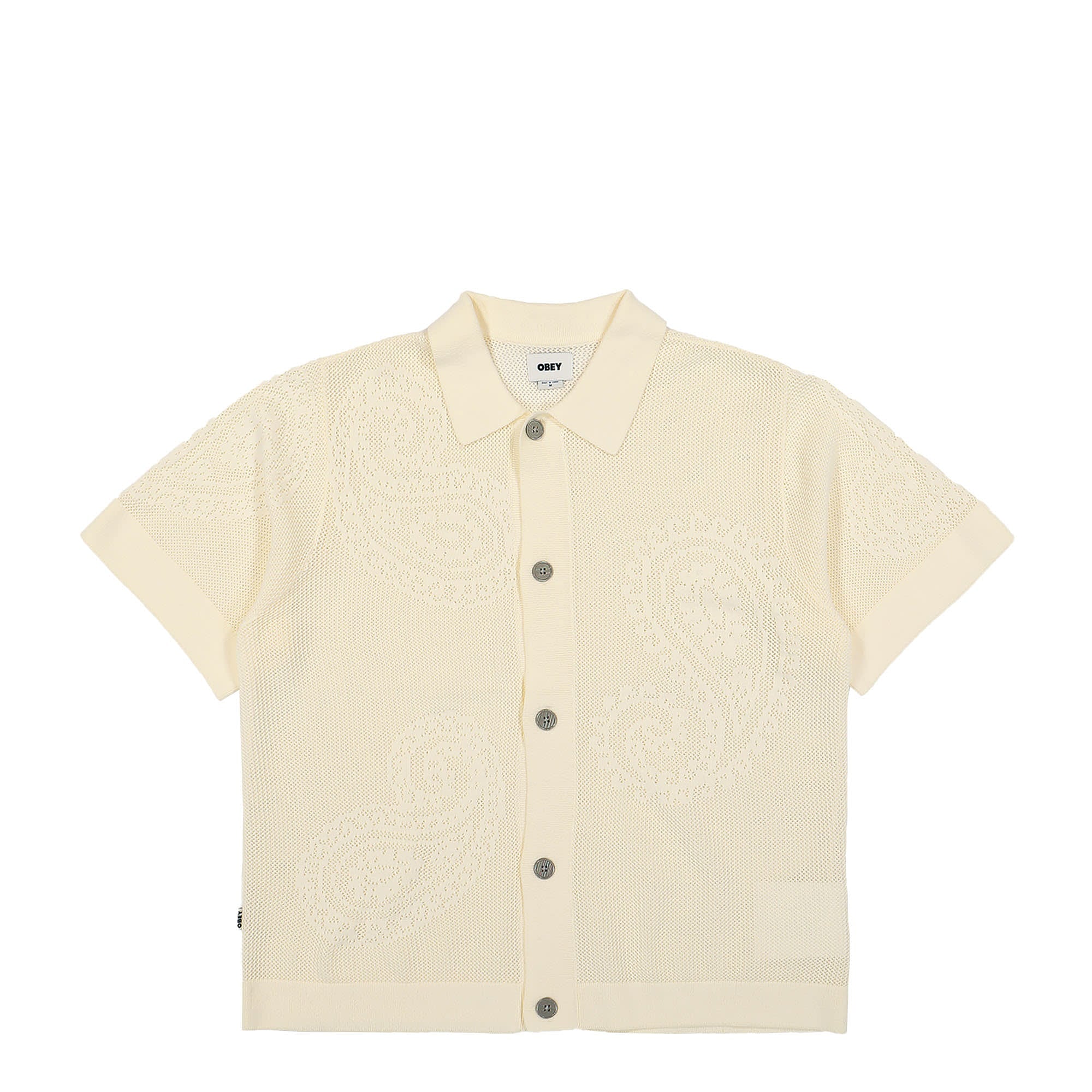 Obey Tear Drop Open Knit Shirt Unbleached Shirts 151000080-UBL | Overkill