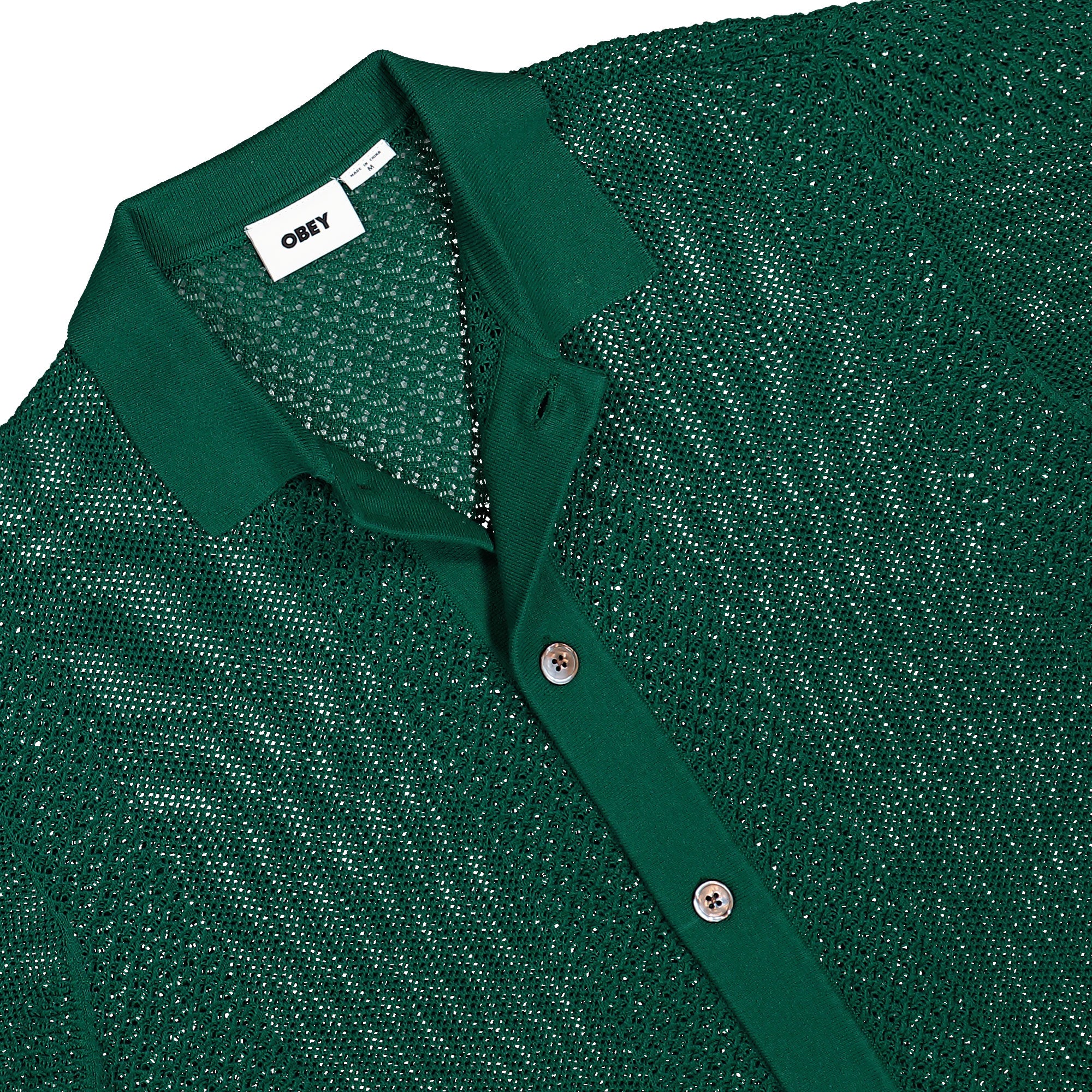 Obey Evan Sweater Shirt Forest Green Shirts Close-up | Overkill