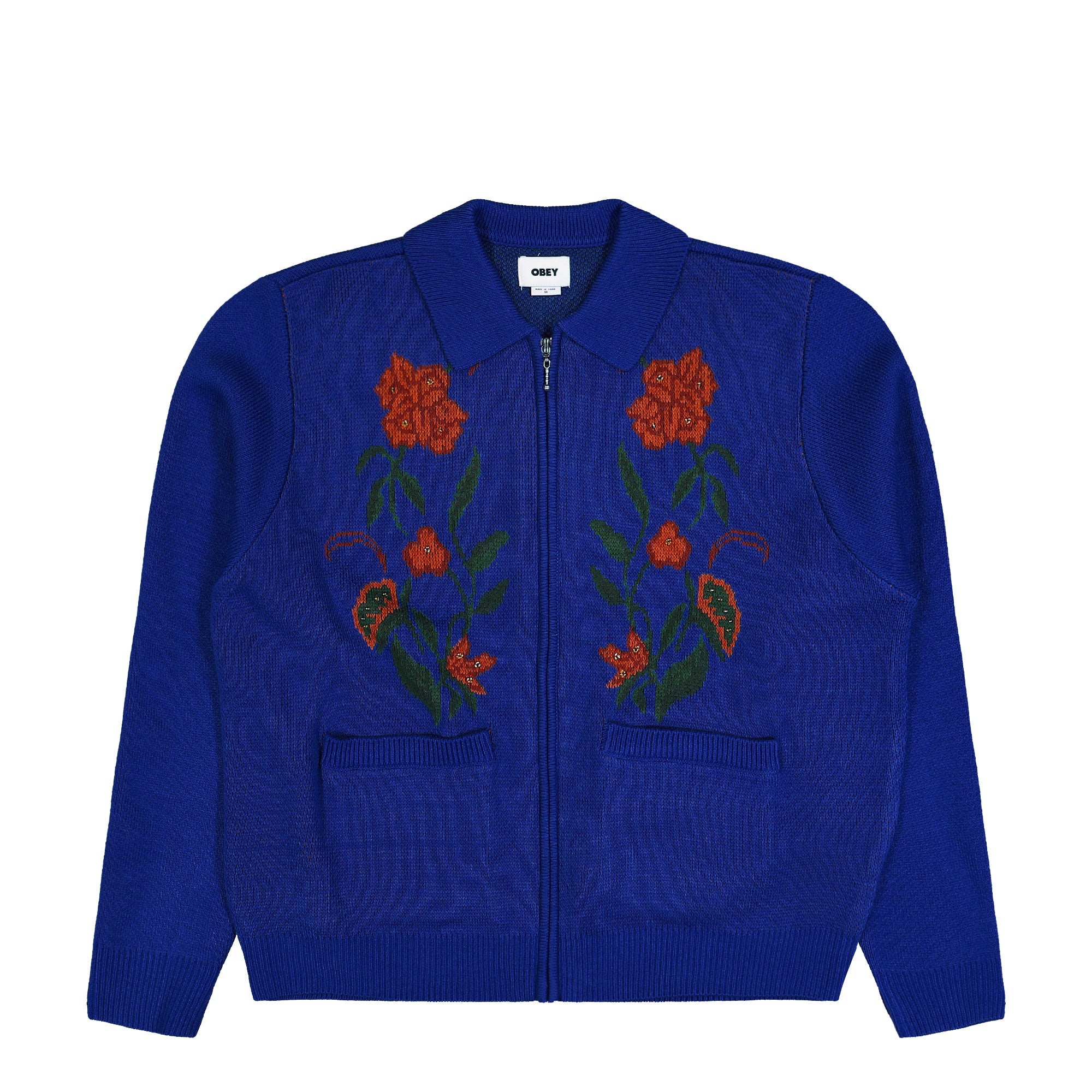 Obey Floral Zip Cardigan Surf Blue Cardigan 151010041 / Surf Blue | Overkill