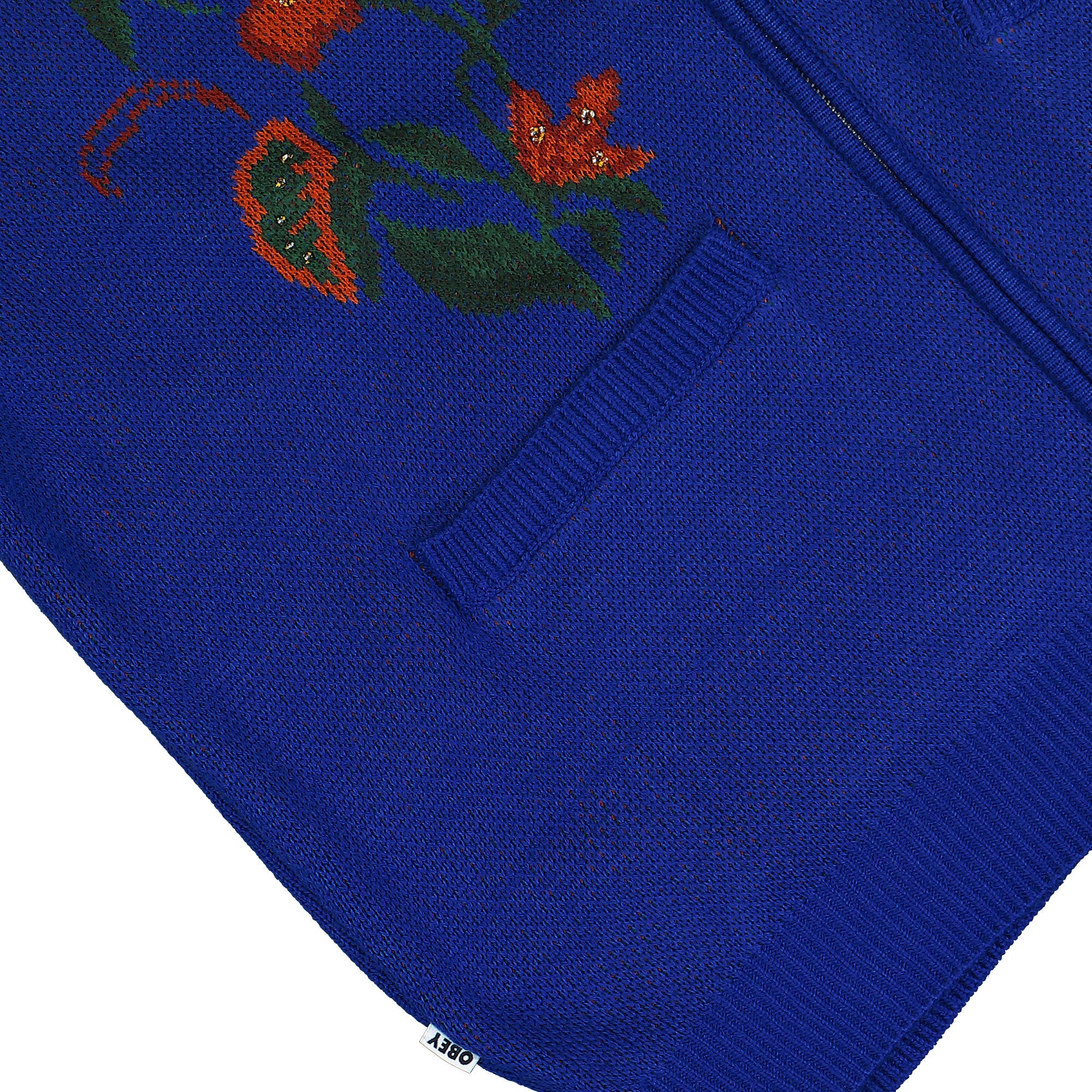 Obey Floral Zip Cardigan Surf Blue Cardigan 151010041 / Surf Blue Detail View 2 | Overkill