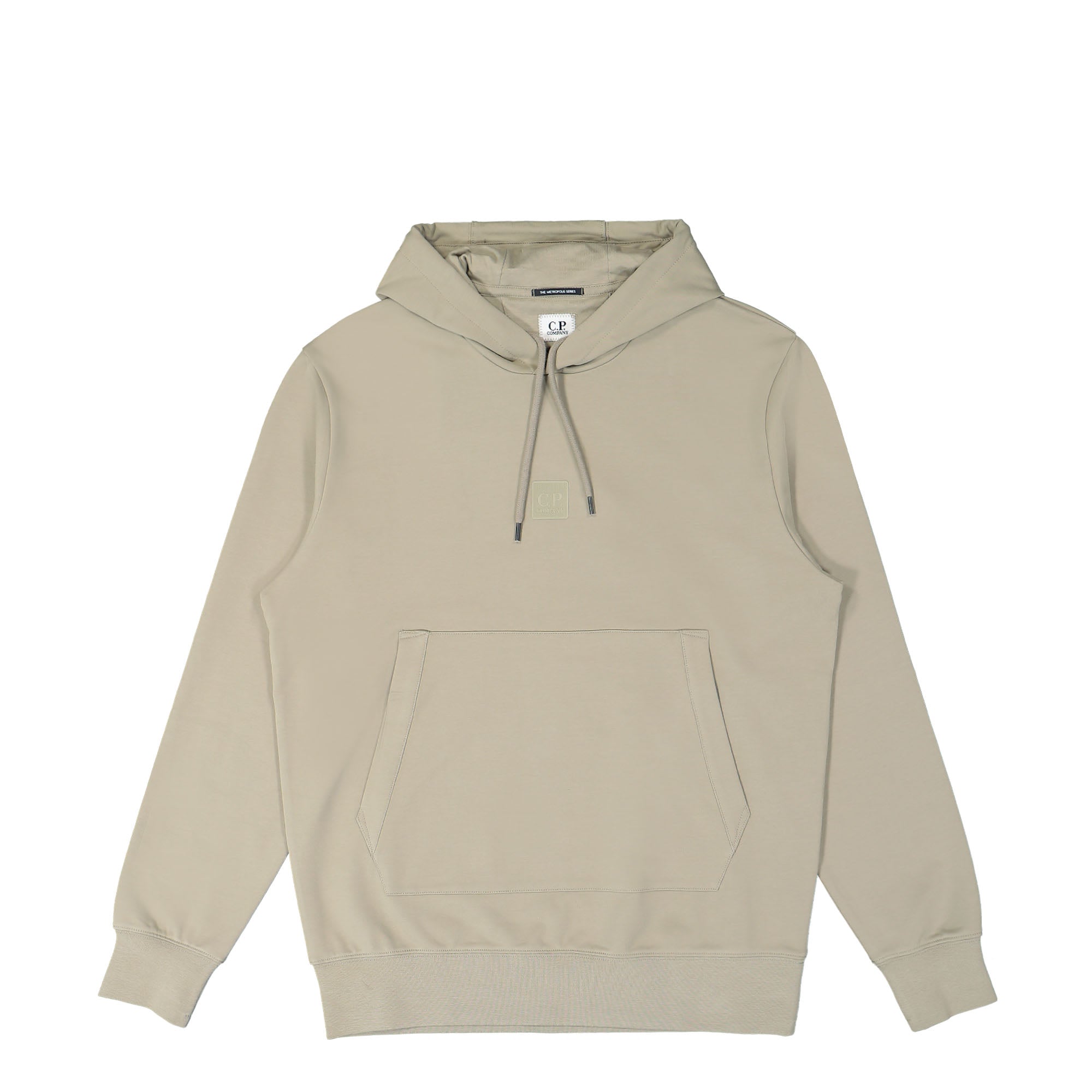 C.P. Company Metropolis Series Stretch Fleece Logo Hoodie Silver Sage Hoodies 15CLSS366A-006452W 335 | Overkill
