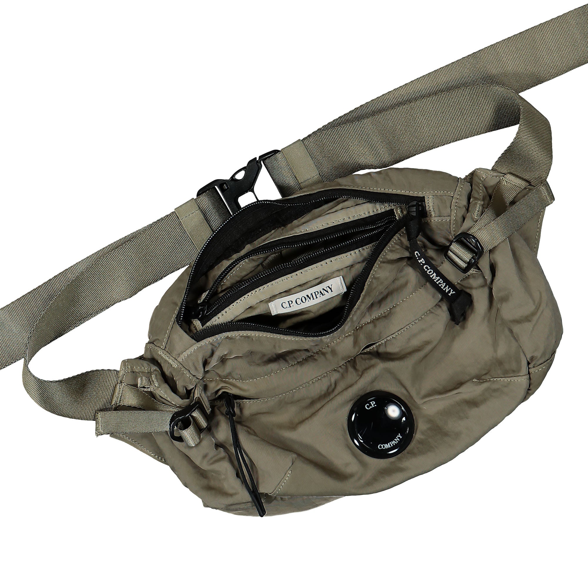 C.P. Company Nylon B Crossbody Pack Silver Sage Shoulder & Cross Body Bags Material | Overkill