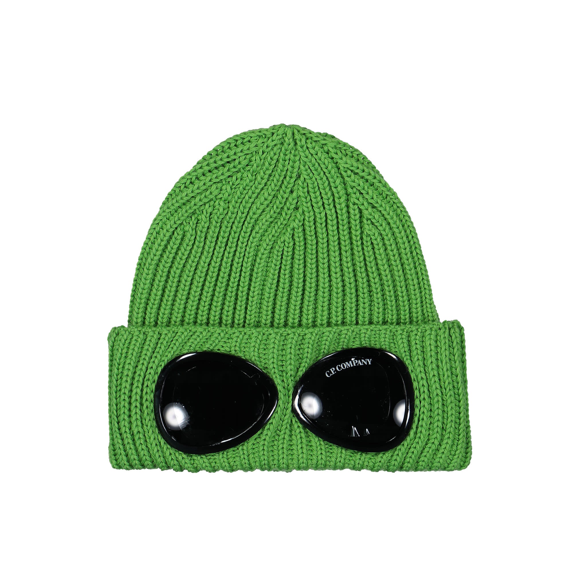 C.P. Company Extra Fine Merino Wool Goggle Beanie Classic Green Beanies 15CMAC122A005509A 617 | Overkill