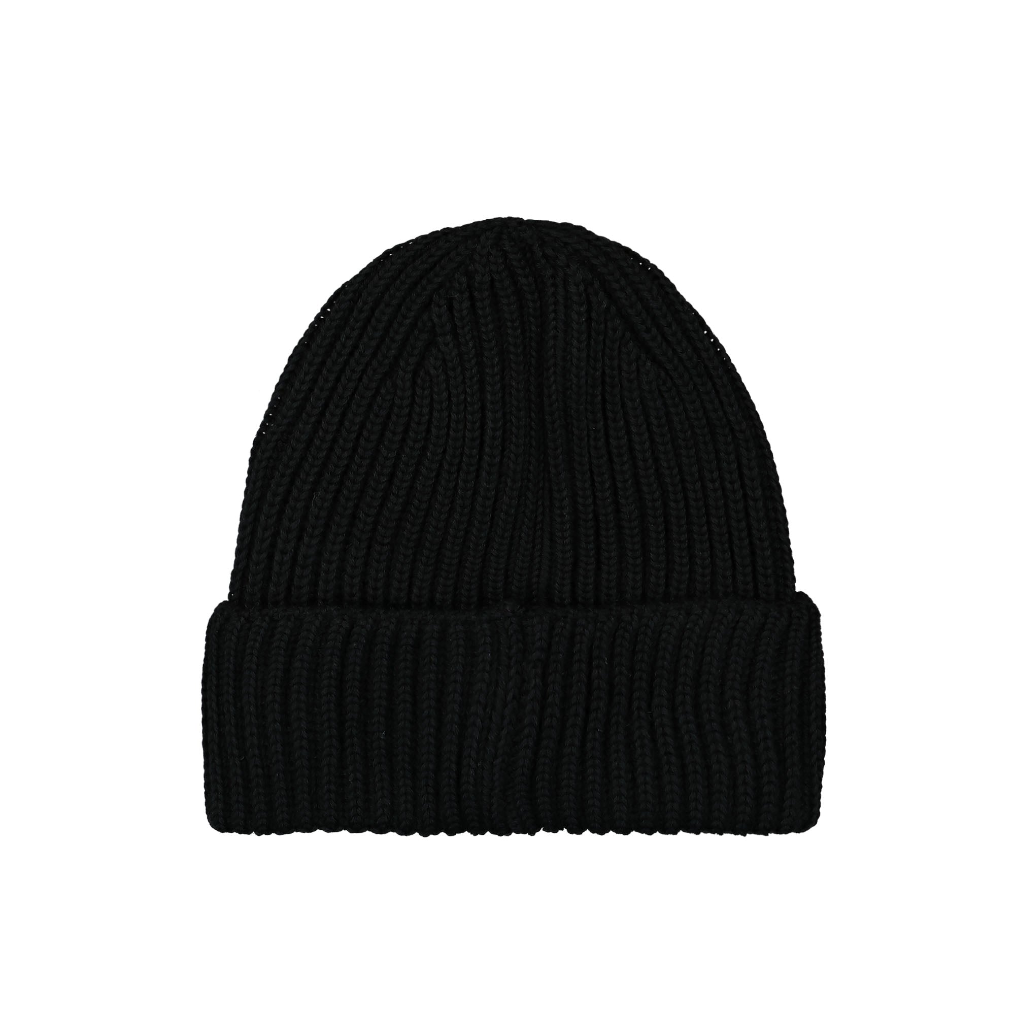 C.P. Company Extra Fine Merino Wool Goggle Beanie Black Beanies Material | Overkill
