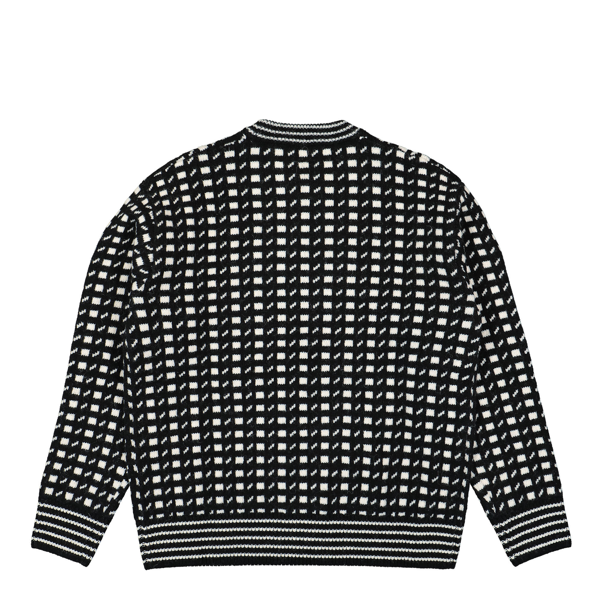 C.P. Company Wool Jacquard Crew Neck Black Sweatshirts Material | Overkill