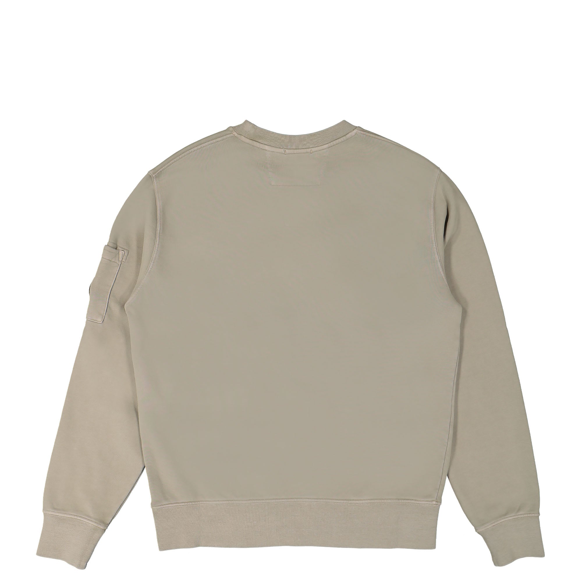 C.P. Company Brushed Emerized Diagonal Fleece Crewneck Silver Sage Sweatshirts Material | Overkill