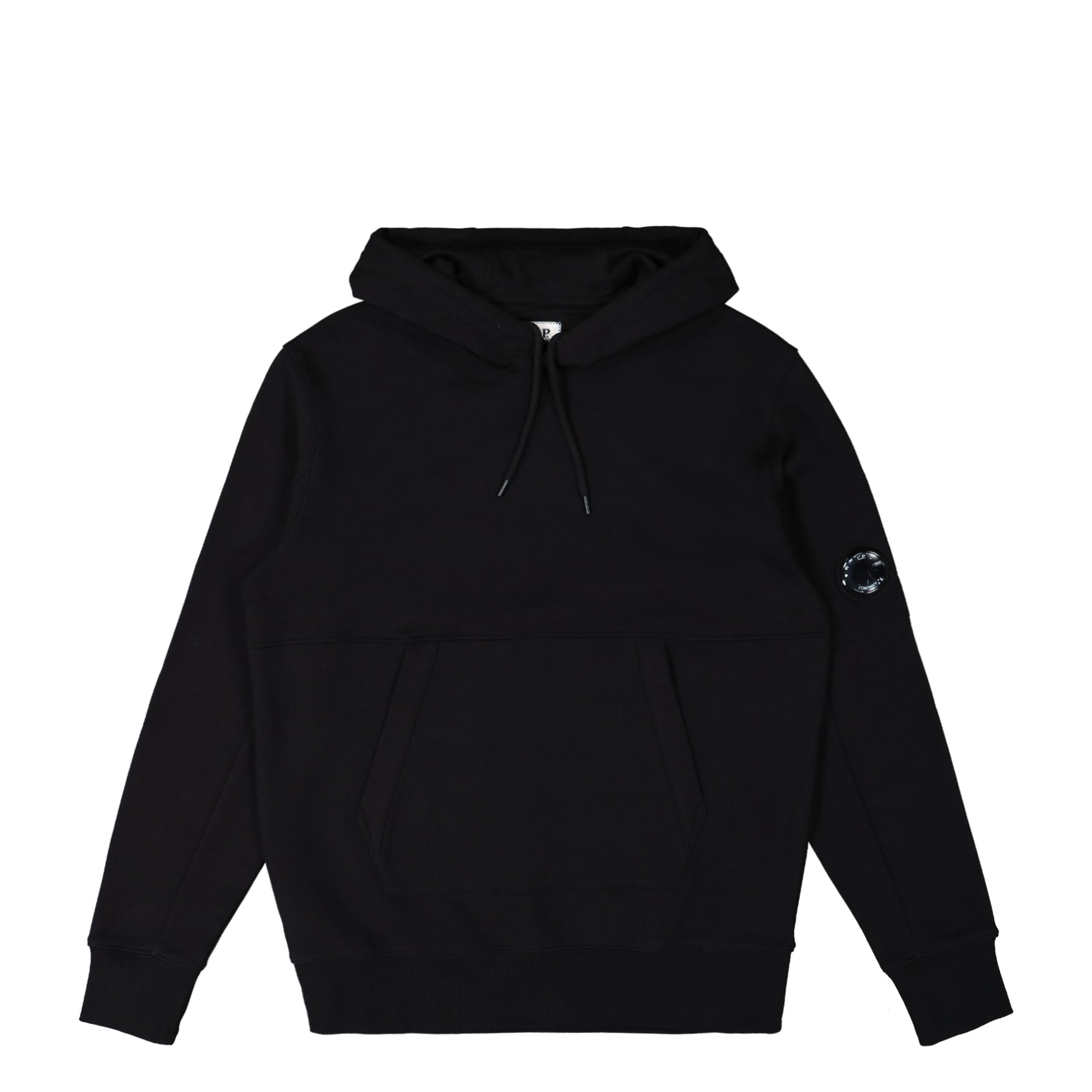 C.P. Company Diagonal Raised Fleece Hooded Sweatshirt Black Hoodies 15CMSS023A005086W 999 | Overkill