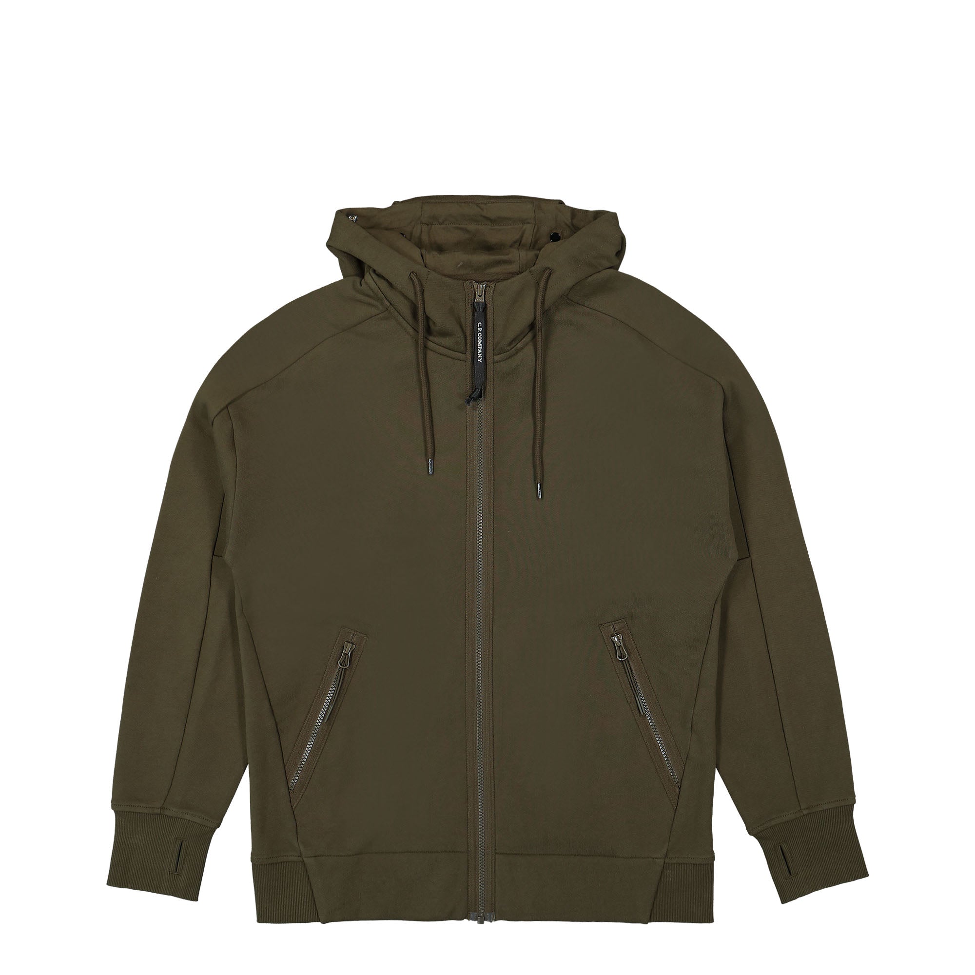 C.P. Company Diagonal Raised Fleece Google Hoodie Ivy Green Hoodies 15CMSS082A005086W 683 | Overkill