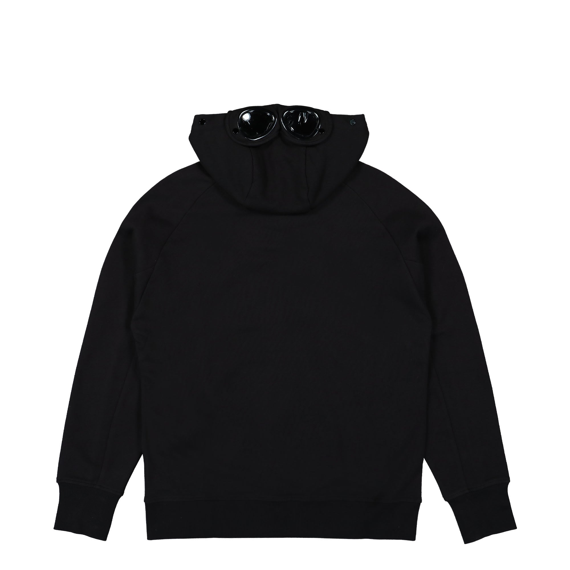 C.P. Company Diagonal Raised Fleece Google Hoodie Black Hoodies Material | Overkill