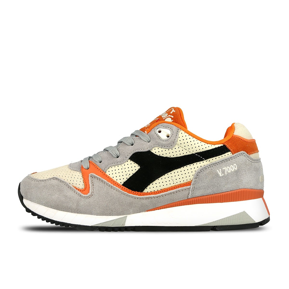 Diadora v7000 premium Paloma Grey-Orange Firecr Sneakers 161998 01 C6124 | Overkill