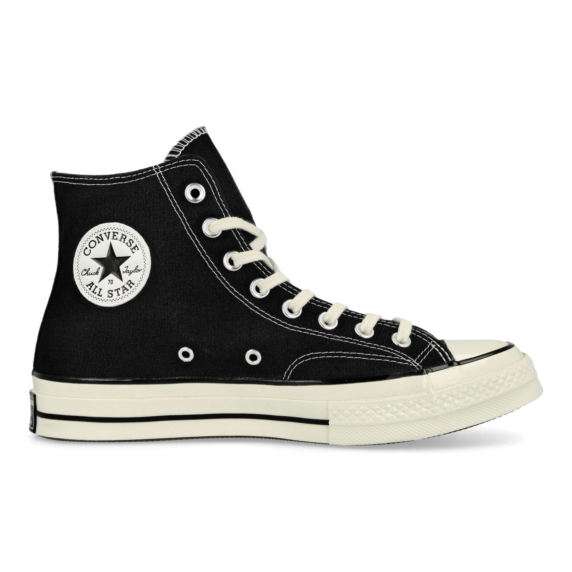 Converse Chuck 70 Hi Black / Black / Egret High Top Sneakers Silhouette | Overkill