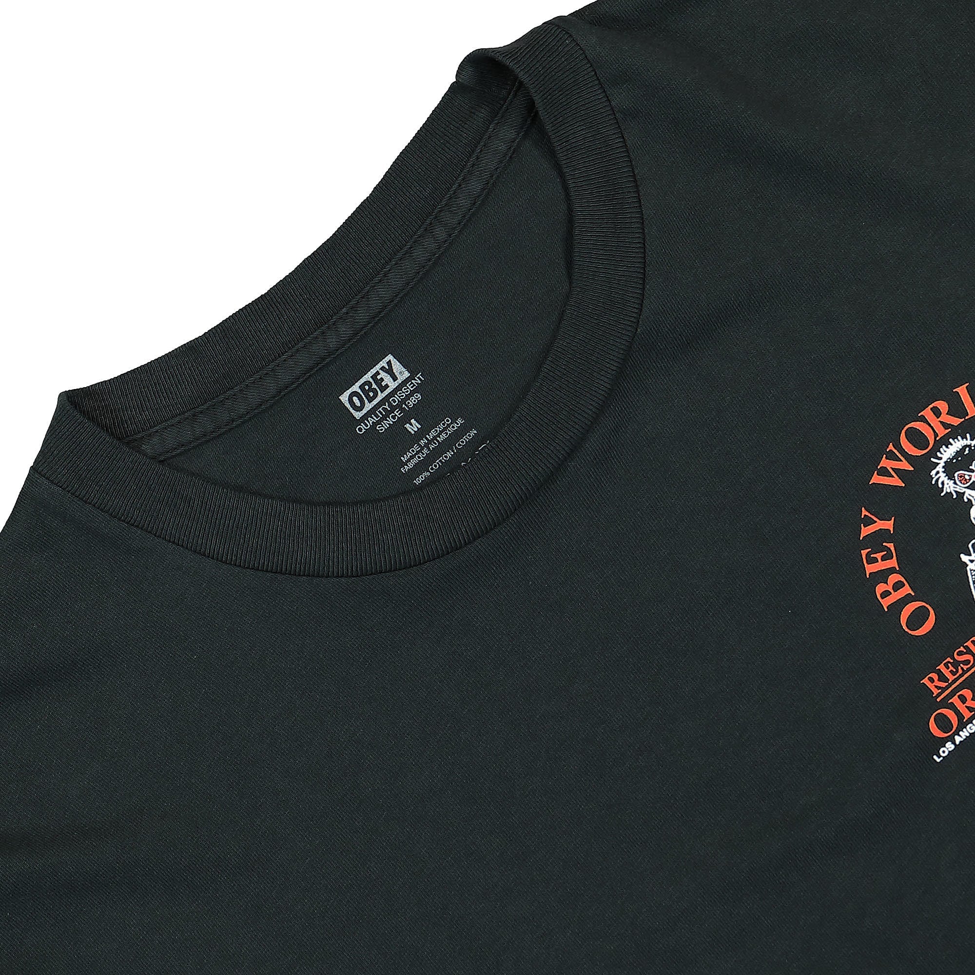 Obey Organized Chaos T-Shirt Pigment Vintage Black T-Shirts Material | Overkill