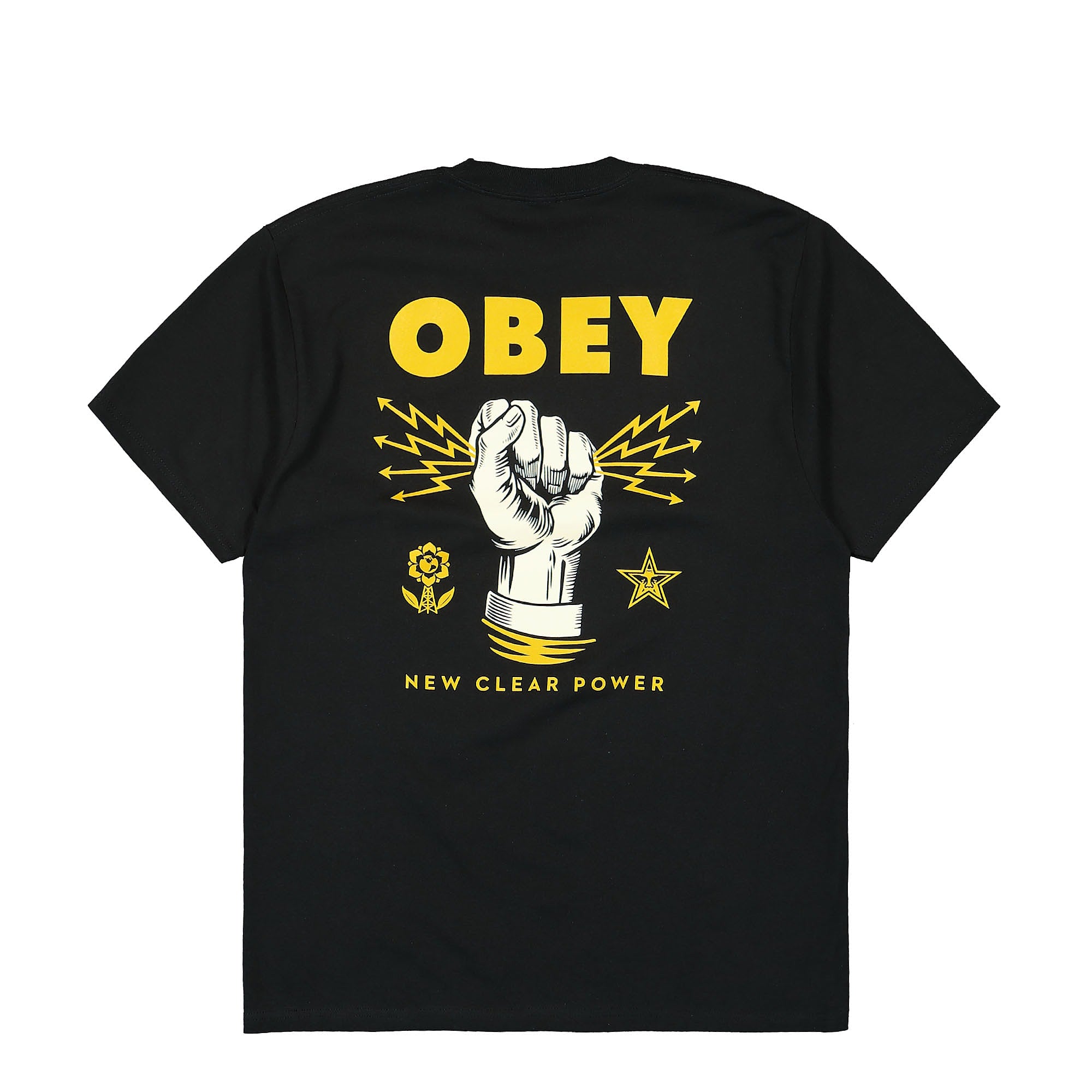 Obey Obey New Clear Power T-Shirt Black T-Shirts Close-up | Overkill
