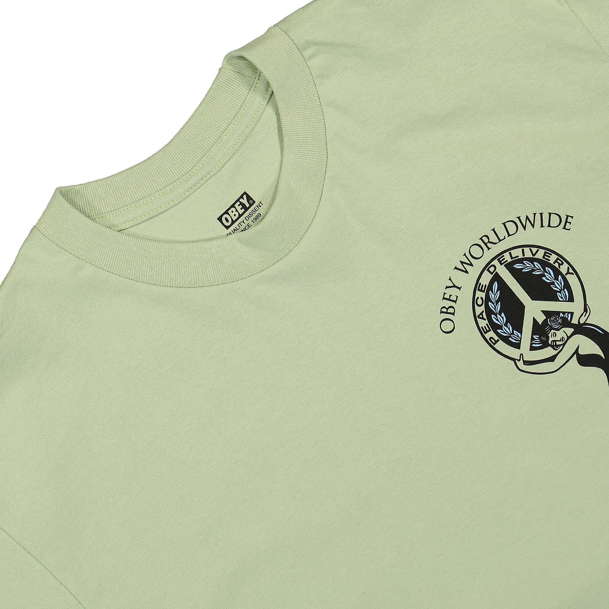 Obey Peace Delivery T-Shirt Cucumber T-Shirts Material | Overkill
