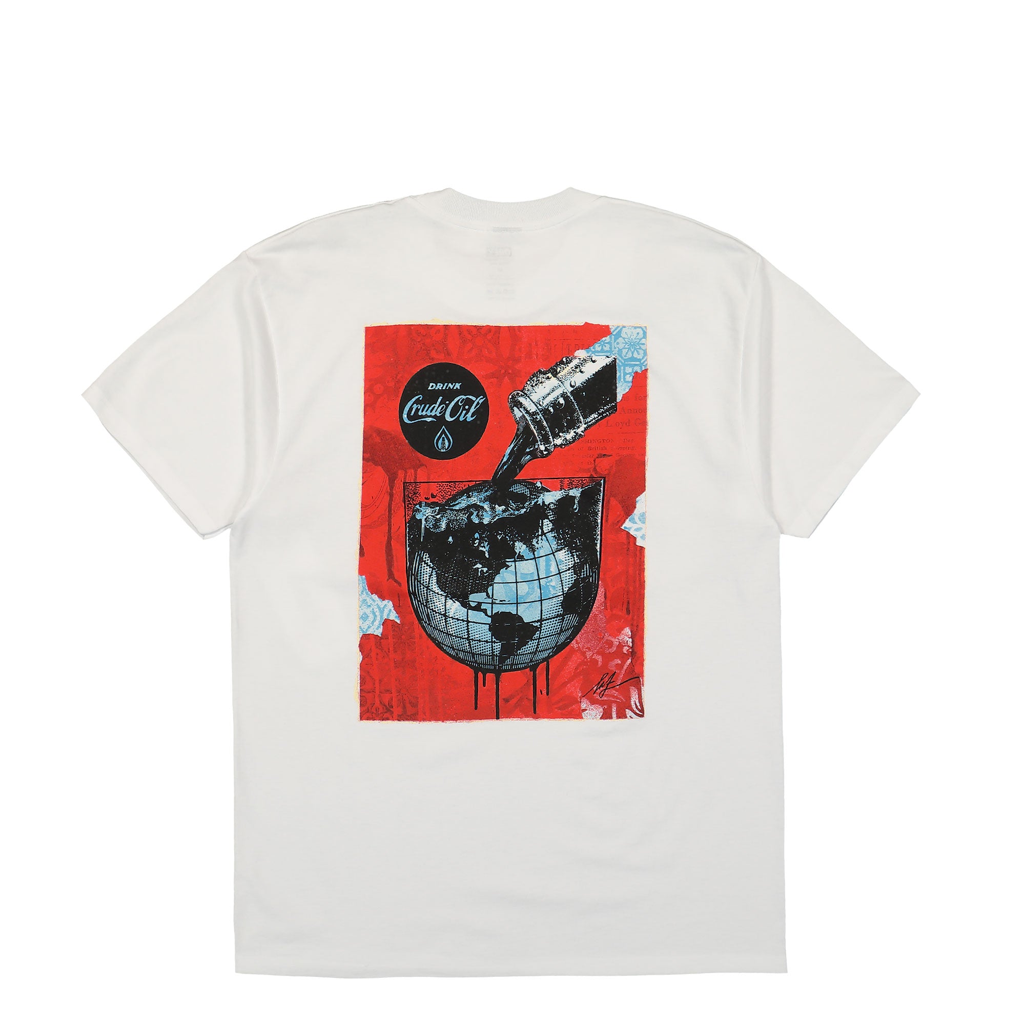Obey Drink Crude Oil Cup T-Shirt White T-Shirts Detail view 1 | Overkill