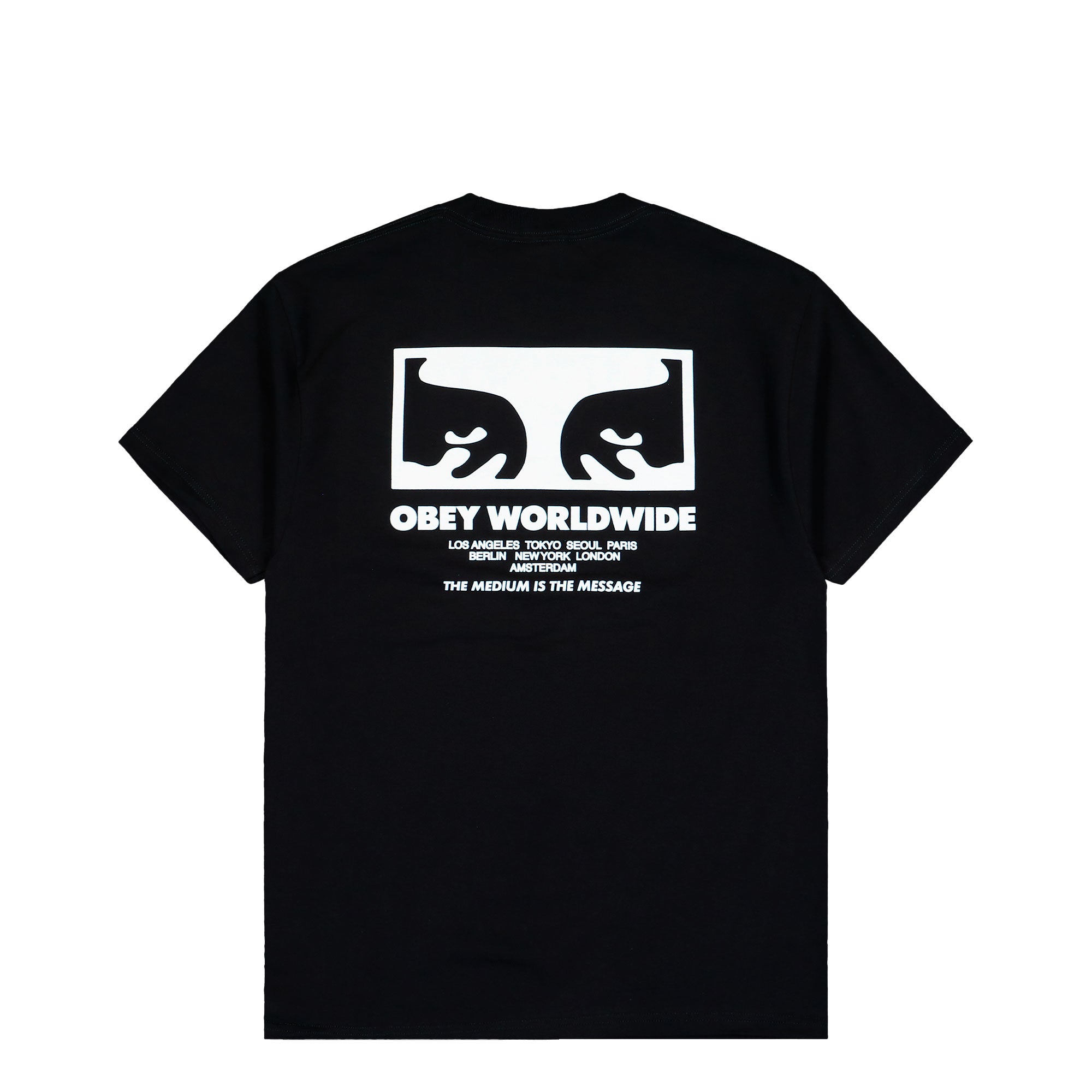 Obey The Medium Is The Message T-Shirt Black T-Shirt 165264333-BLK Close-up | Overkill