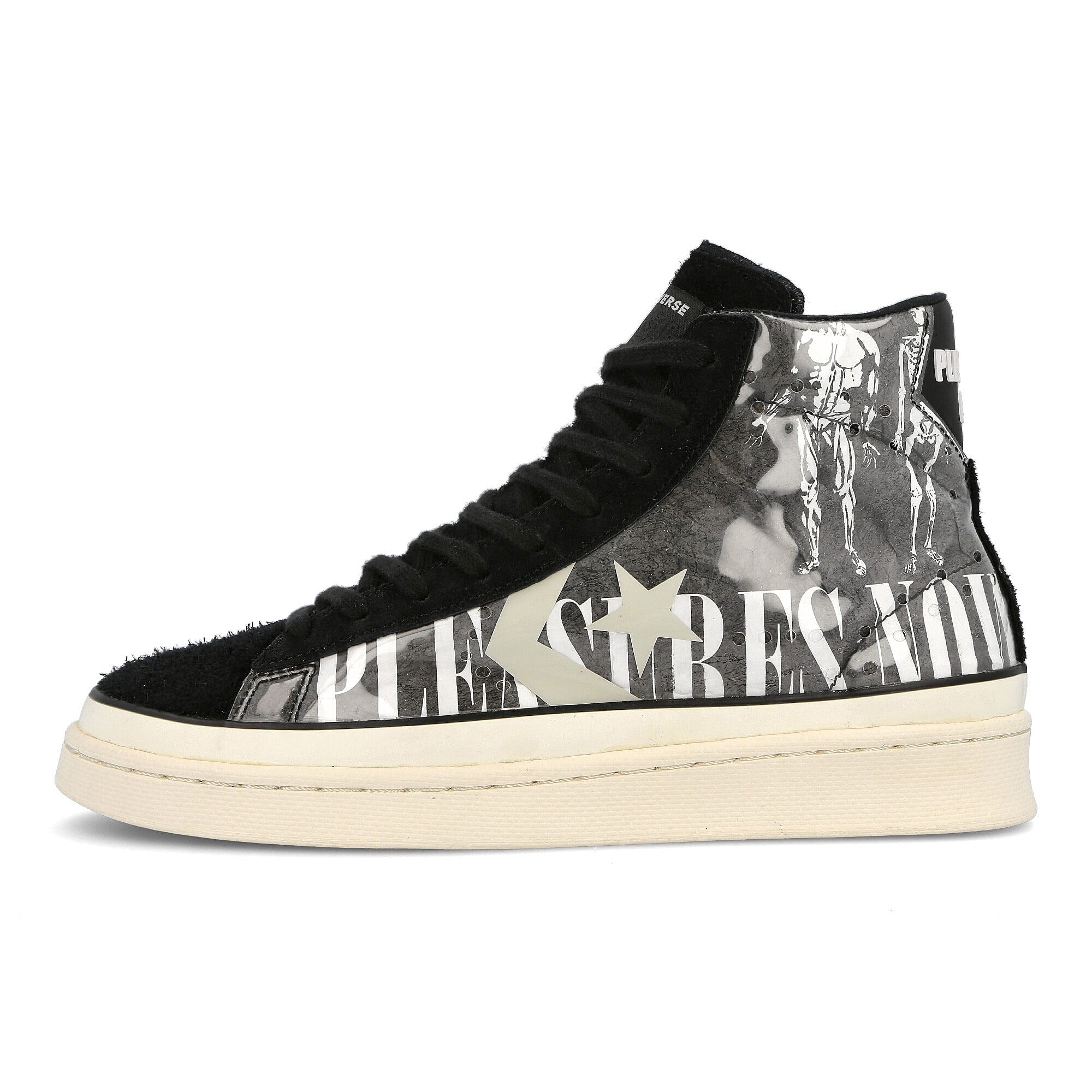Converse Pleasures Now x Converse Pro Leather Mid Black-White-Egret Sneakers 165602C | Overkill