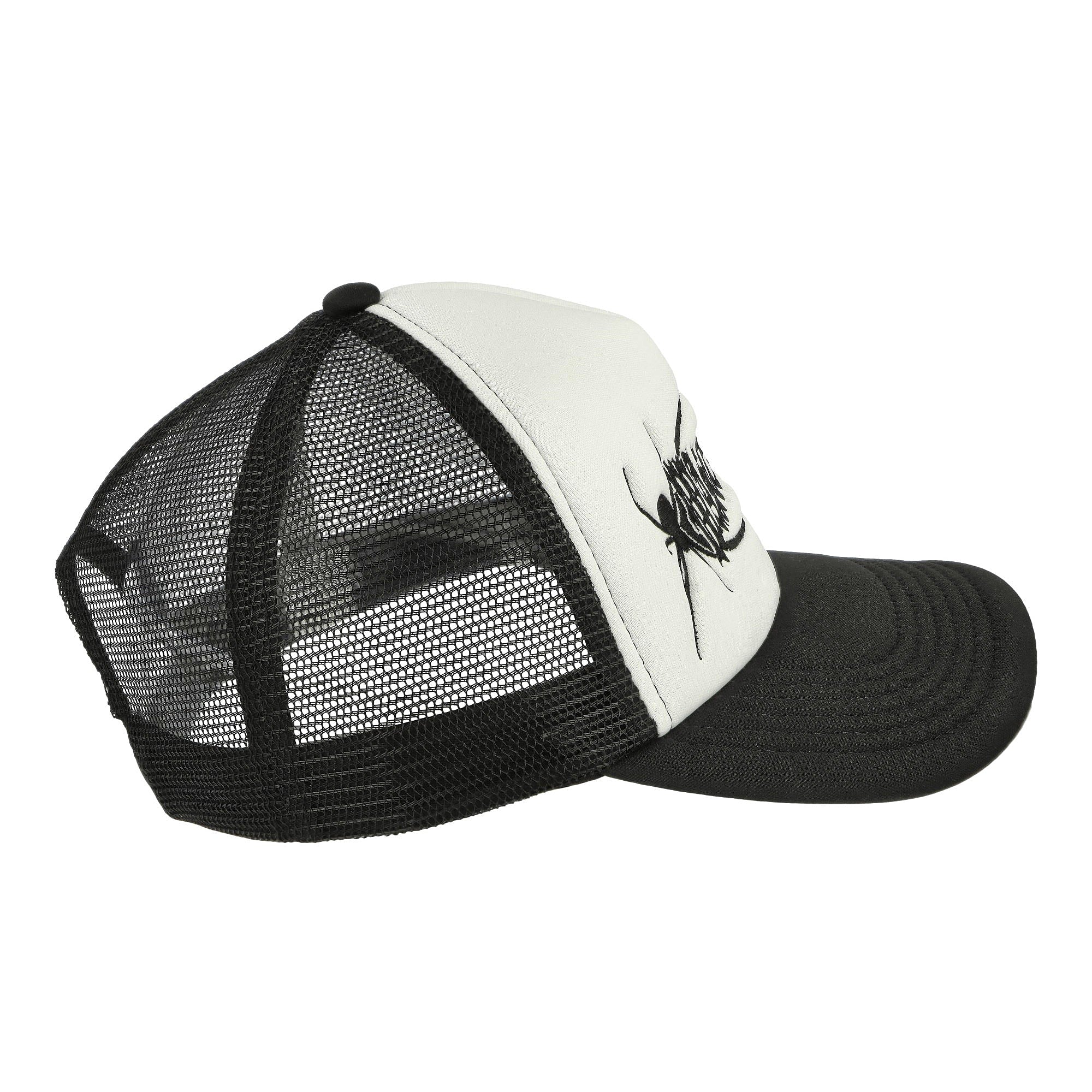 Wasted Paris Boiler Trucker Cap Black / White Caps Close-up | Overkill