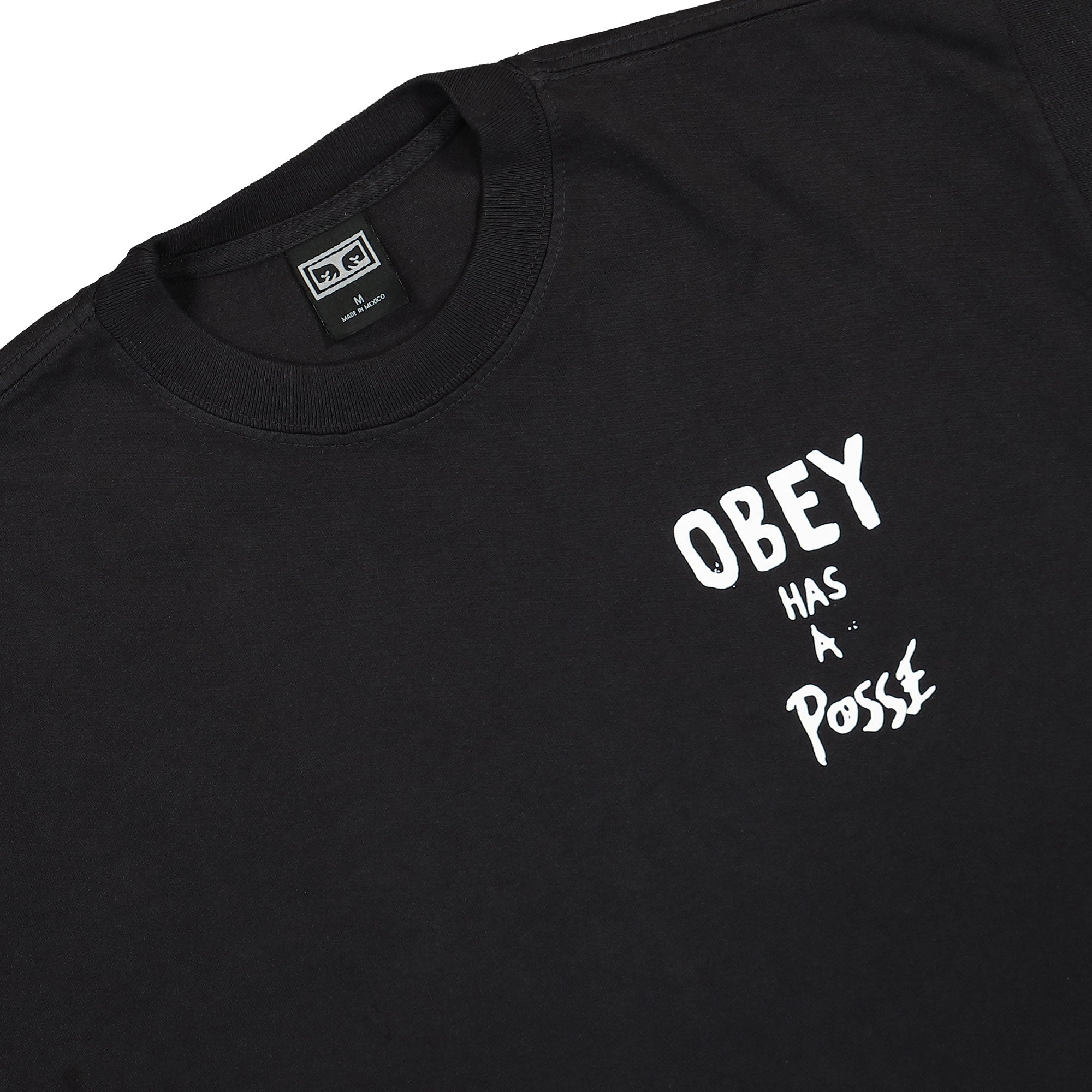 Obey Has A Posse T-Shirt Vintage Black T-Shirts Close-up | Overkill