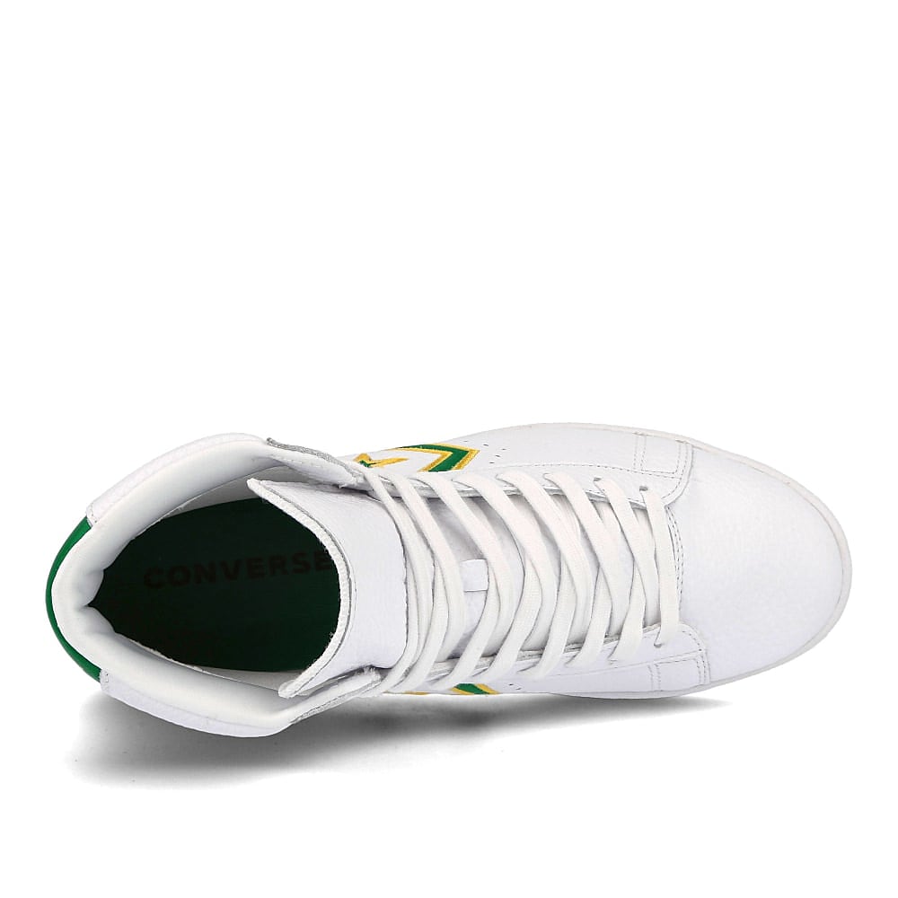 Converse pro leather mid White-Clover-Amarillo Sneakers Detailfoto | Overkill