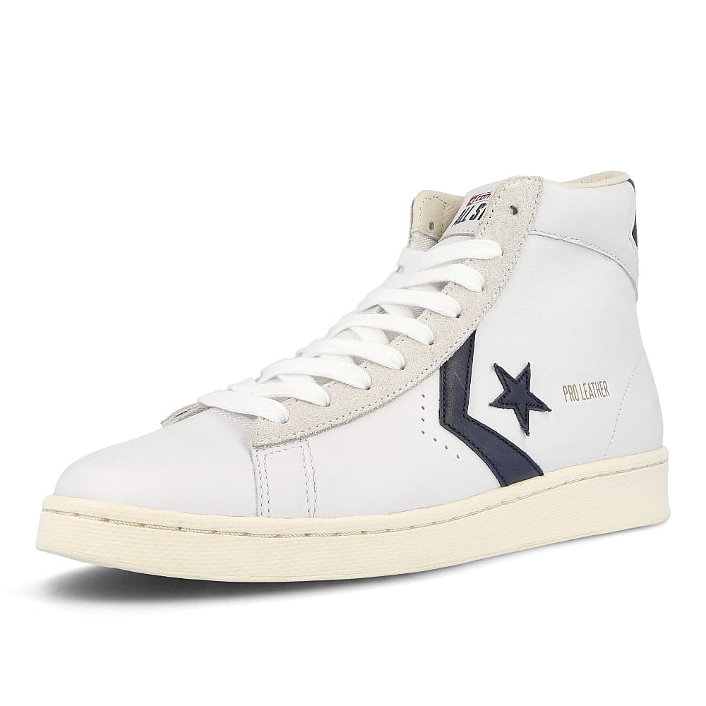 Converse pro leather og mid White-Obsidian-Egret Sneakers Close Up | Overkill
