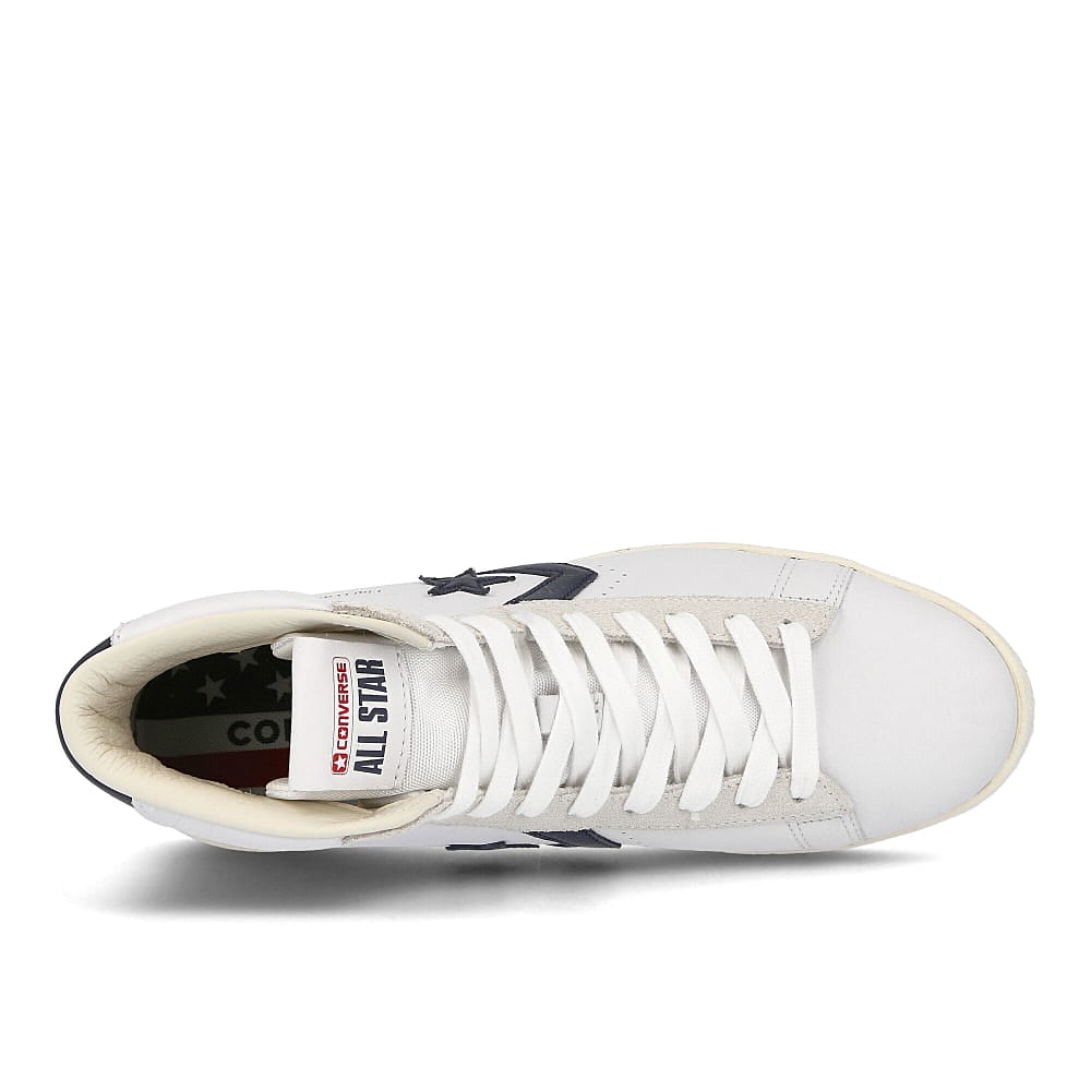 Converse pro leather og mid White-Obsidian-Egret Sneakers Detailfoto | Overkill