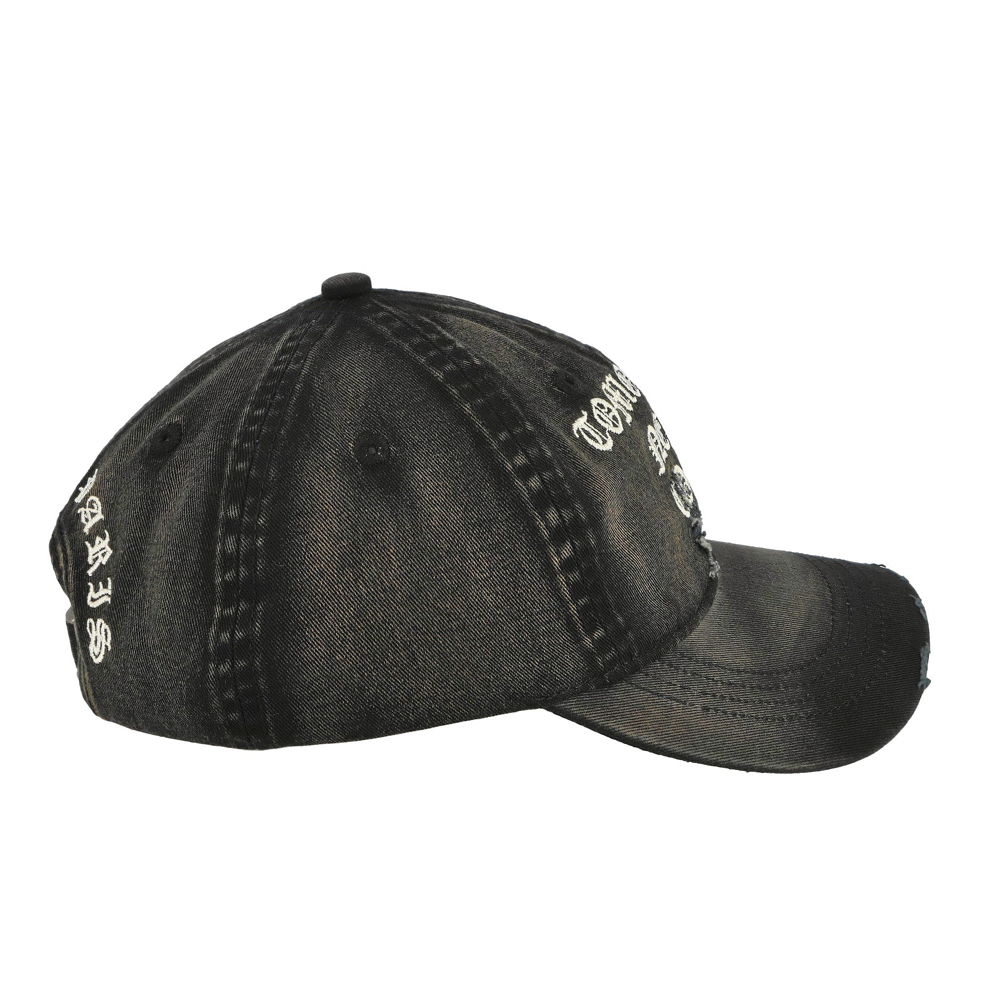Wasted Paris Destroy Never Comes 6 Panel Cap Faded Black Caps Close-up | Overkill