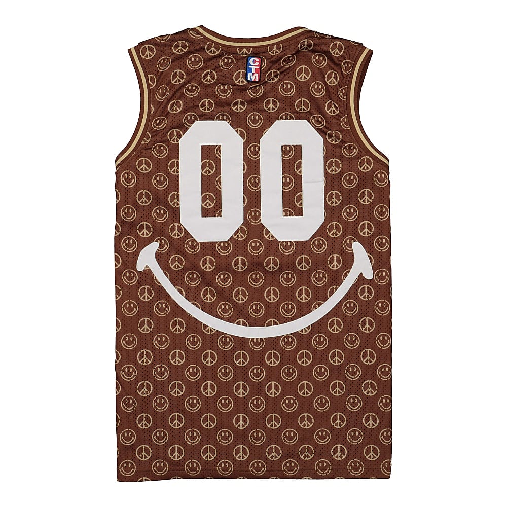 Chinatown Market Smiley Cabana Basketball Jersey Brown T-Shirts Material | Overkill