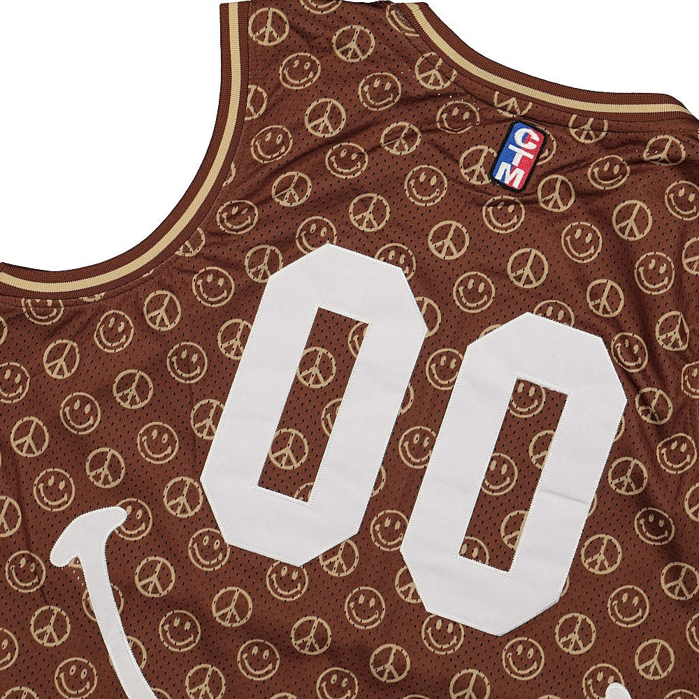 Chinatown Market Smiley Cabana Basketball Jersey Brown T-Shirts Detailfoto | Overkill