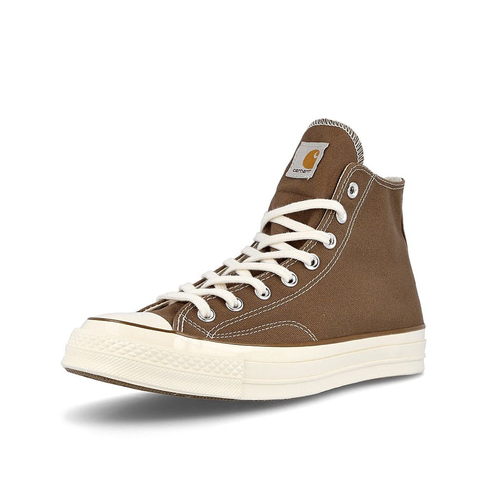 Converse Carhartt WIP x Converse Chuck 70 Hi Hamilton Brown-Egret-Egret Sneakers Close Up | Overkill