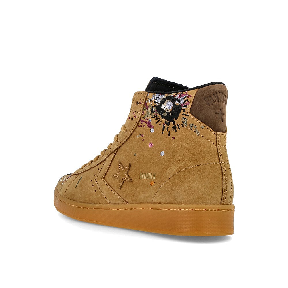 Converse Bandulu x Converse Pro Leather Mid Flux -Gum Light Honey-Brown Sneakers Close Up | Overkill
