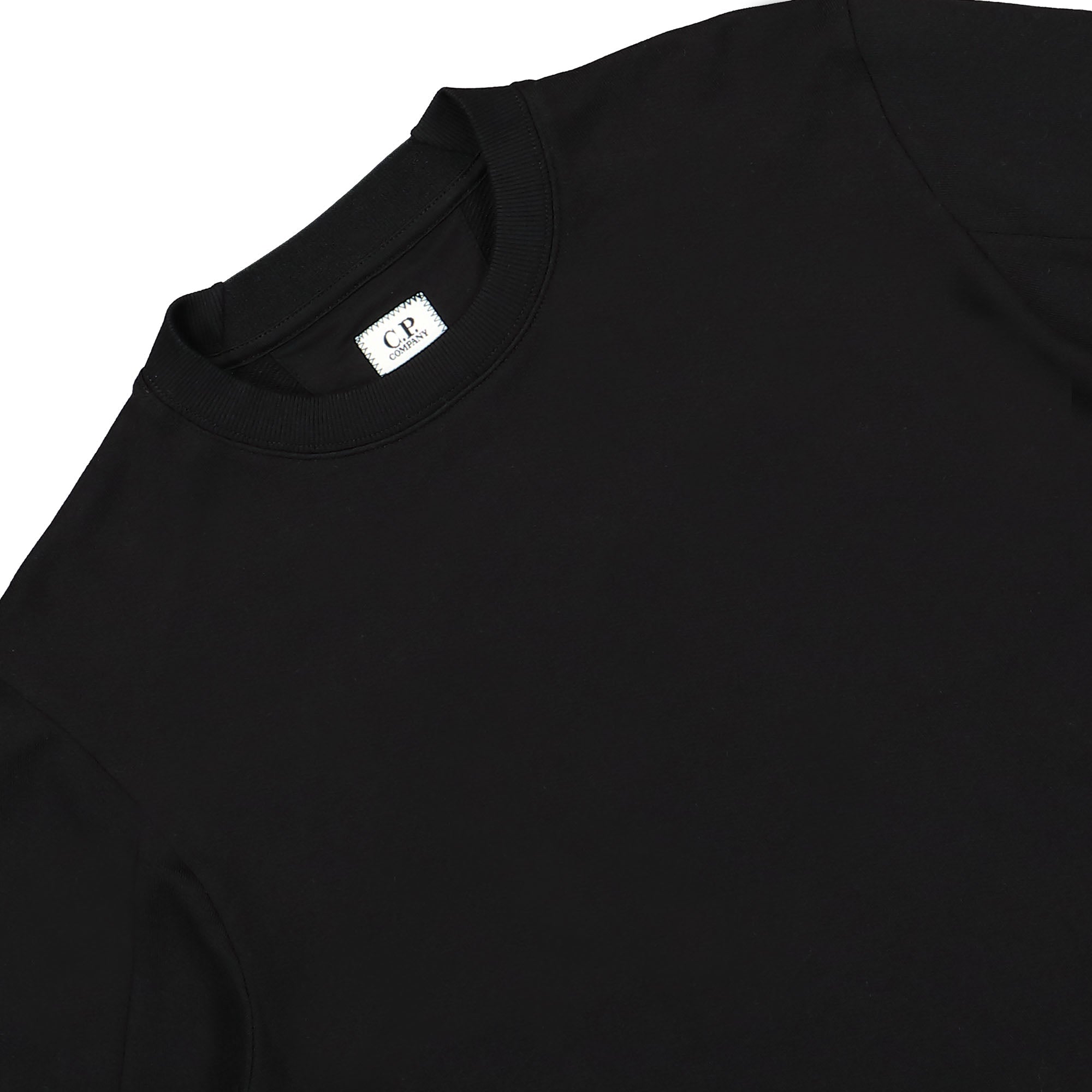 C.P. Company Diagonal Raised Fleece Sweatshirt Black Sweatshirts Close-up | Overkill