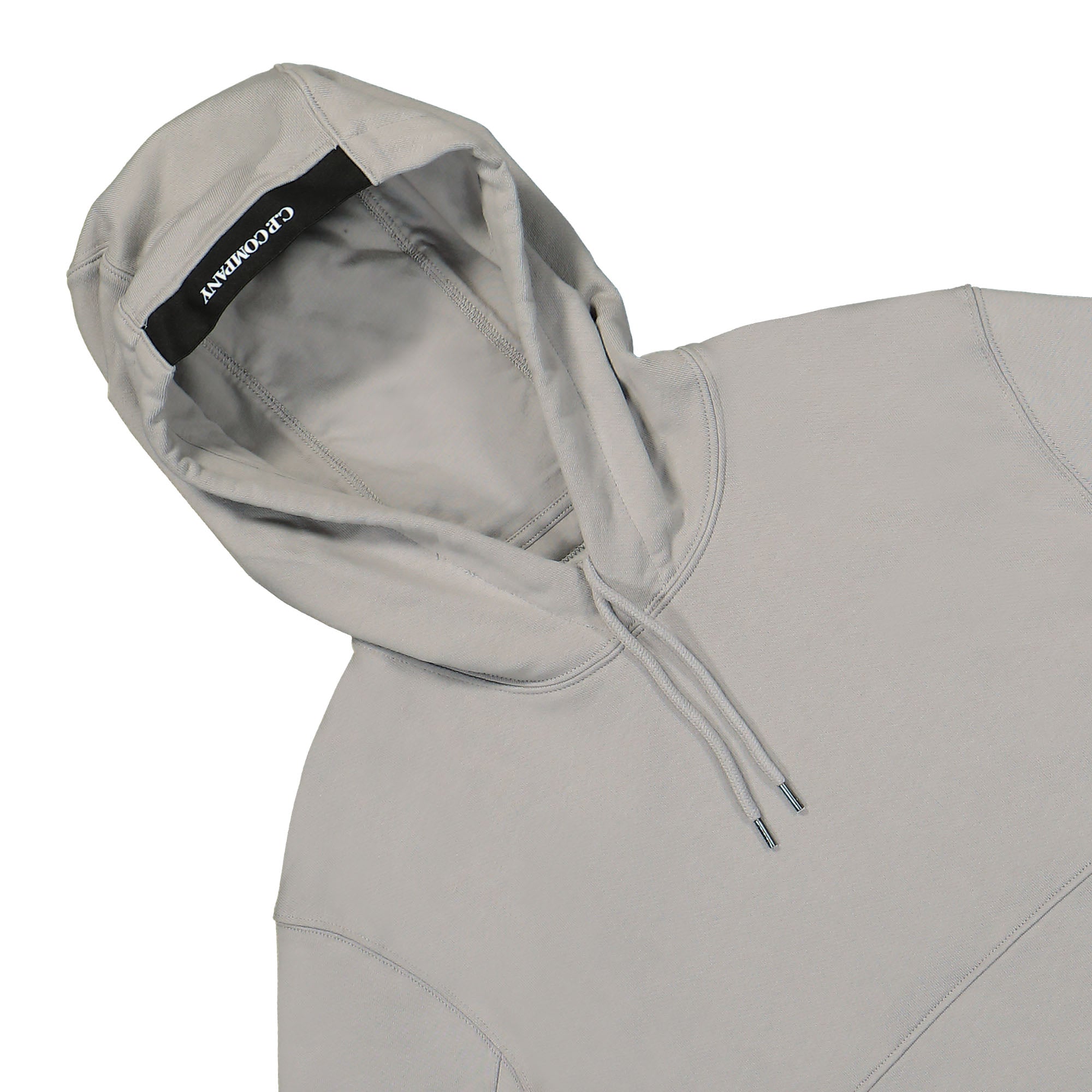 C.P. Company Diagonal Raised Fleece Hoodie Drizzle Hoodies Close-up | Overkill