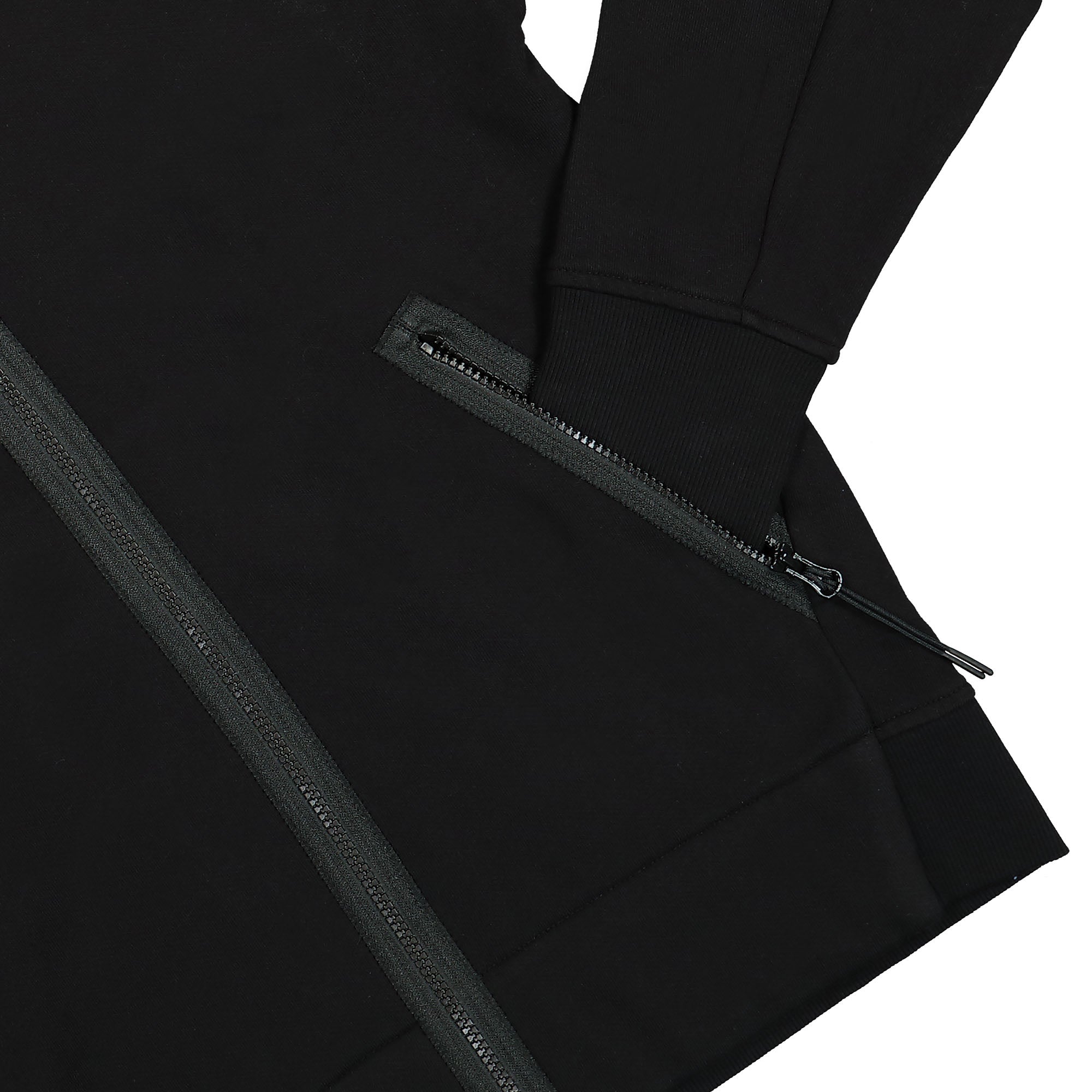 C.P. Company Diagonal Raised Fleece Goggle Zipped Hoodie Black Hoodies Detailfoto | Overkill